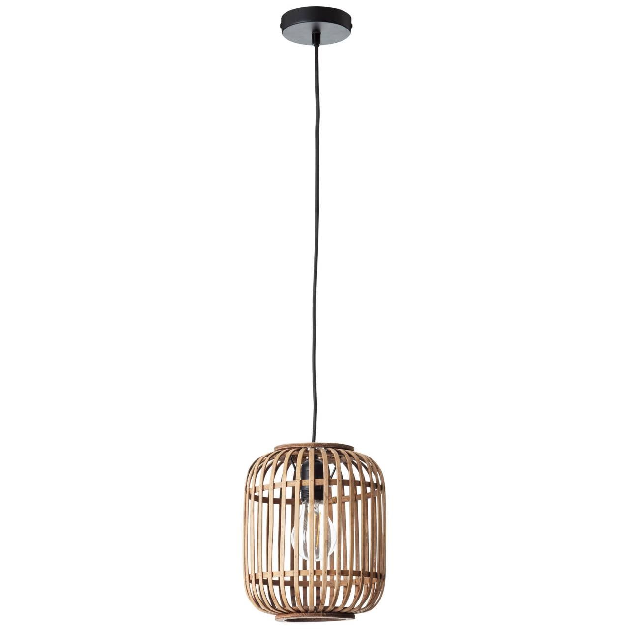 Brilliant Pendelleuchte »Woodrow«, 1 flammig, Leuchtmittel E27 | ohne Leuchtmittel, Bambus Lampe im Boho Stil, 130 x 21 cm, E27