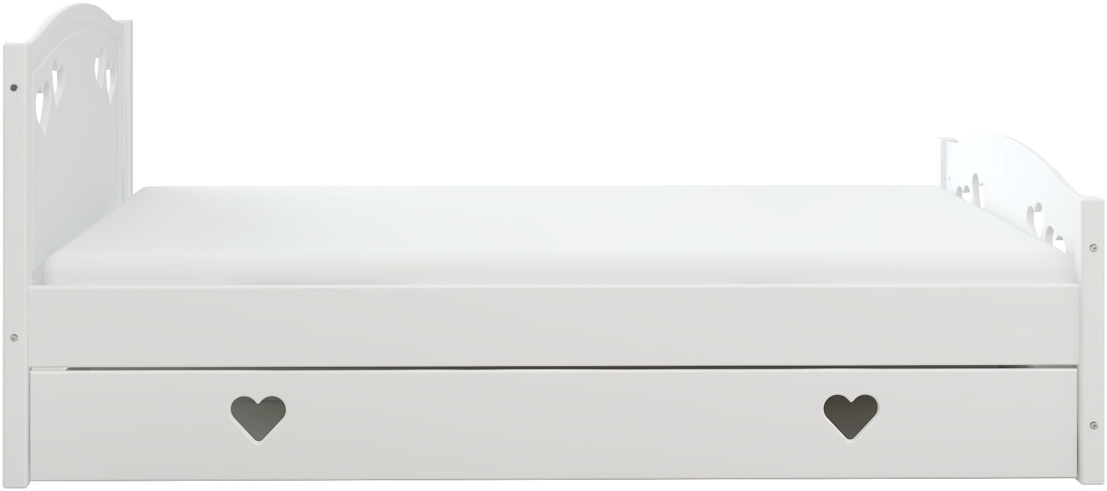 Lüttenhütt Jugendbett »Beeke, Kinderbett, mit Matratze + Schublade,«, (4 tlg., Komplettbett inklusive Lattenrost, Bettkasten und Matratze), FSC®-zertifiziert, viel Stauraum, bis 100 KG belastbar