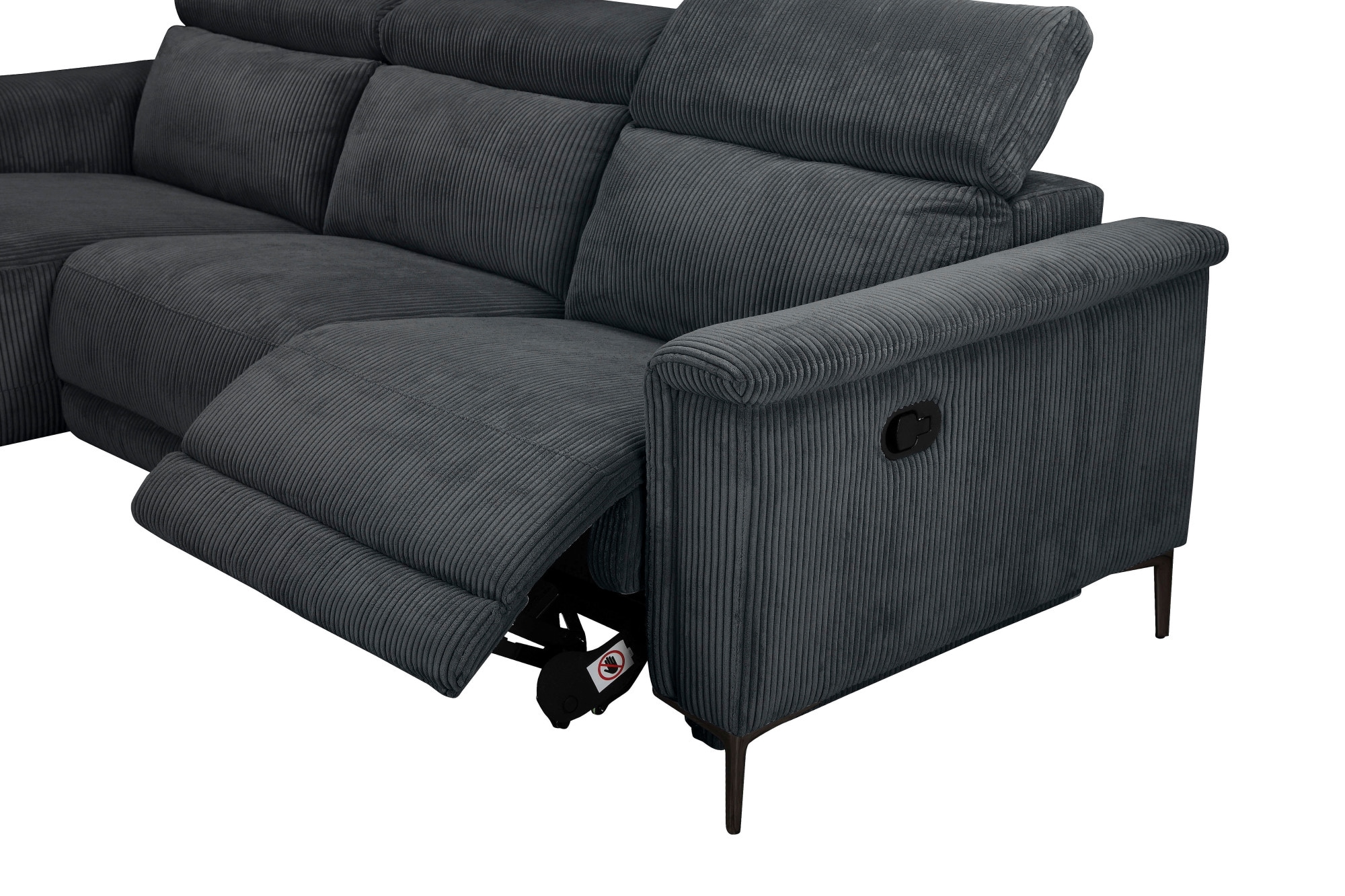 Home affaire Ecksofa »Lund in Cord, L-Form, 261 cm, manuelle und elektr. Relaxfunktion,« USB-C und Kopfteilverstellung