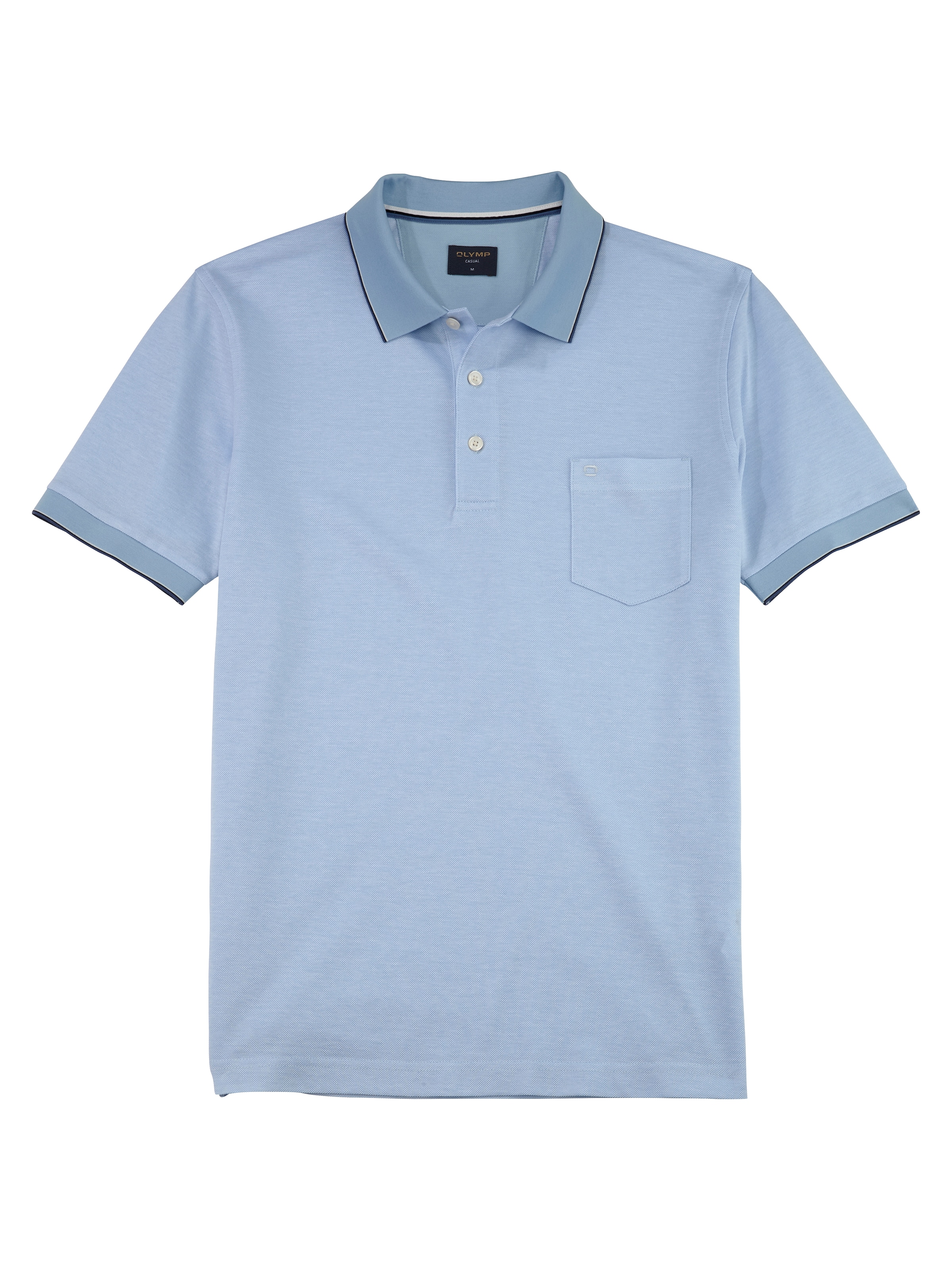 OLYMP Poloshirt »Casual« Two-Tone Piqué, Seitenschlitzen im Saum