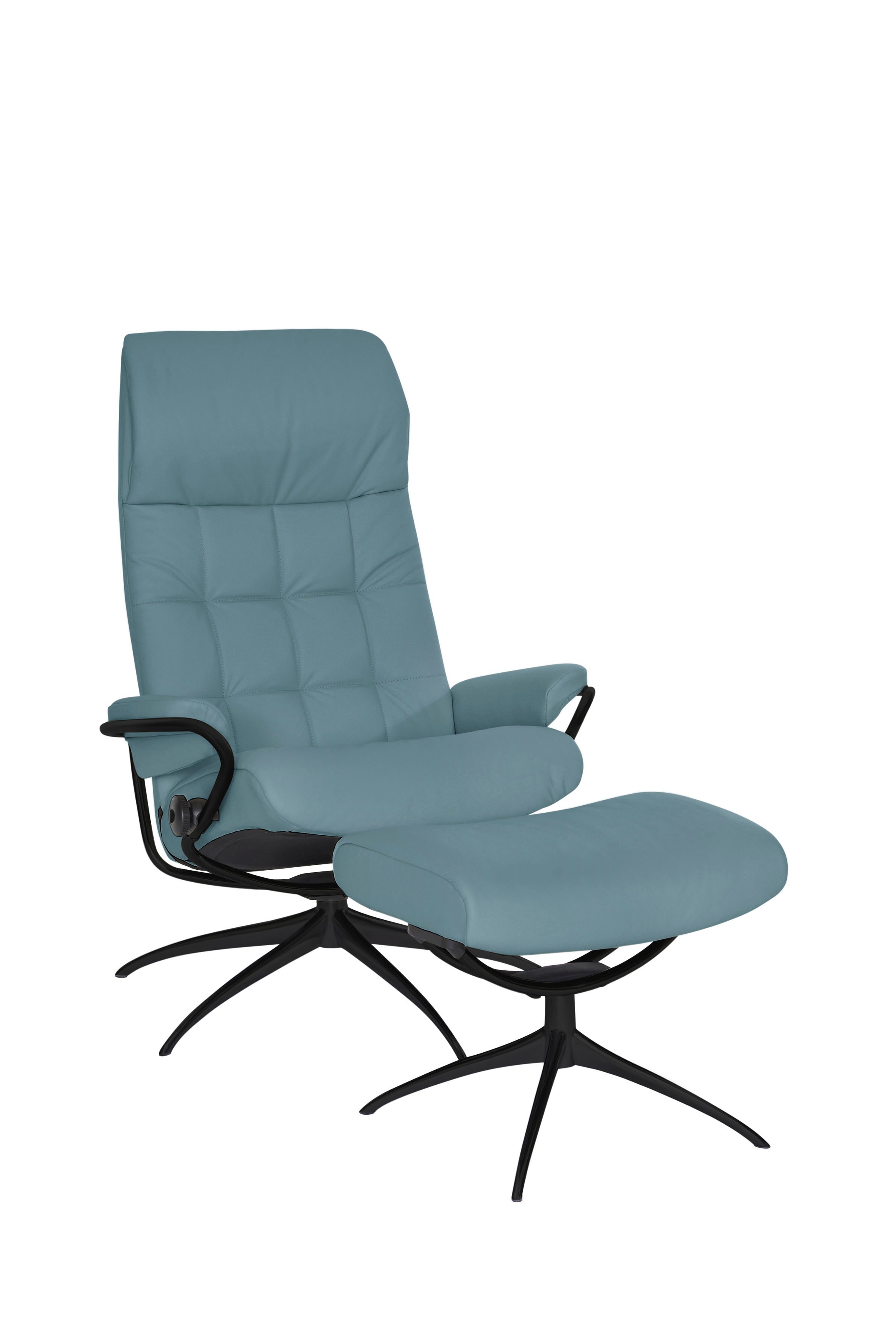 Stressless® Relaxsessel »London«, (Set, Relaxsessel mit Hocker), mit Hocker, High Back, mit Star Base, Gestell Schwarz