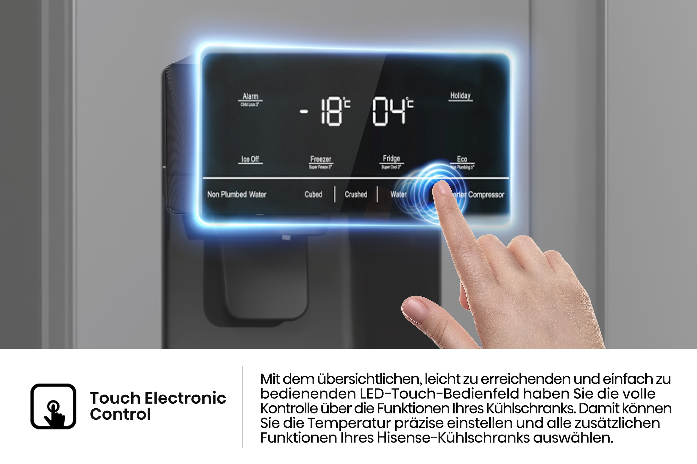 Hisense Side-by-Side »RSIM535ACE«, Wasser-/Eisspender, NoFrost, mit Wassertank, Made in Europe