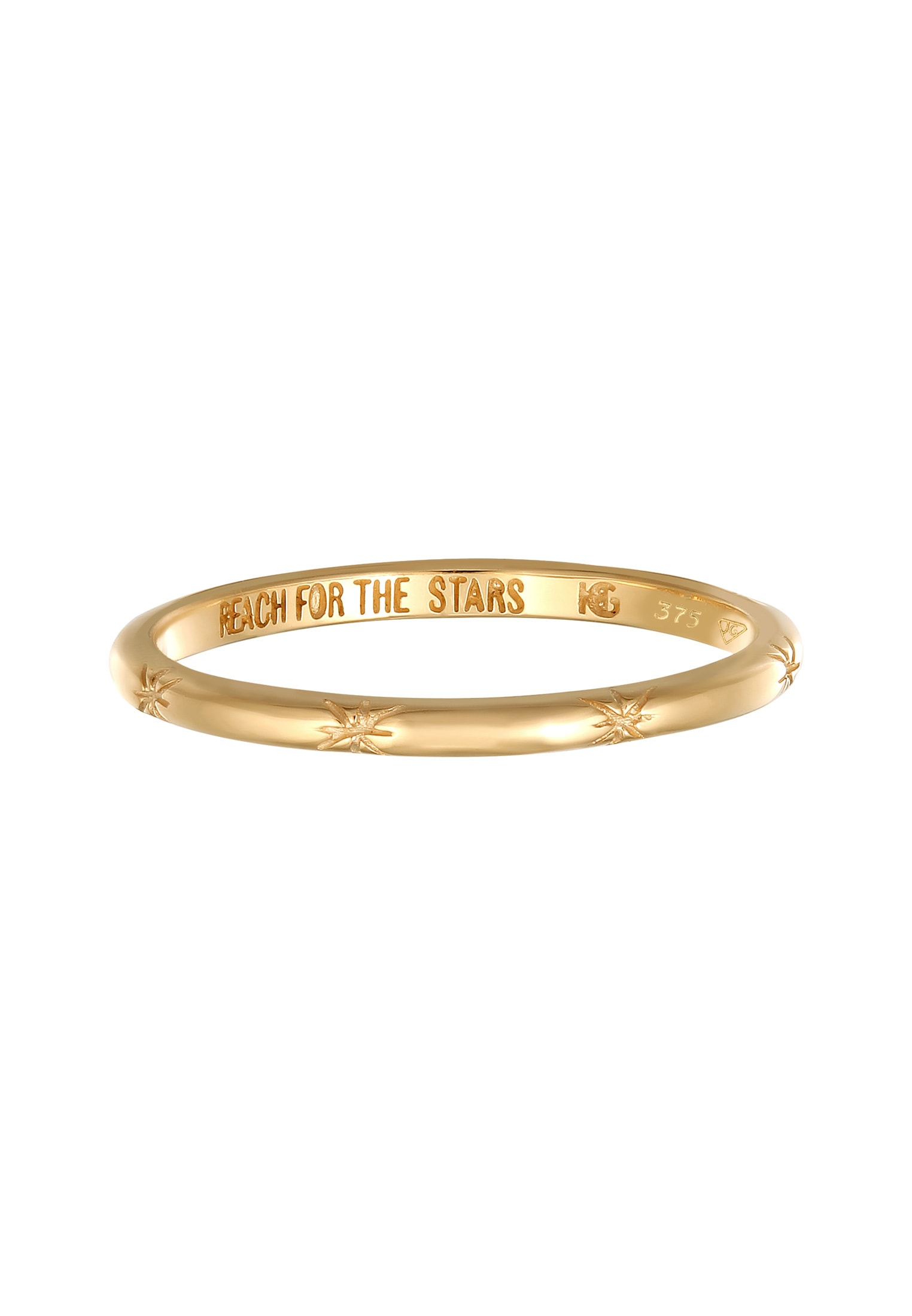HAZE & GLORY Silberring »Ring Bandring 375 Gelbgold - My dainty Star«