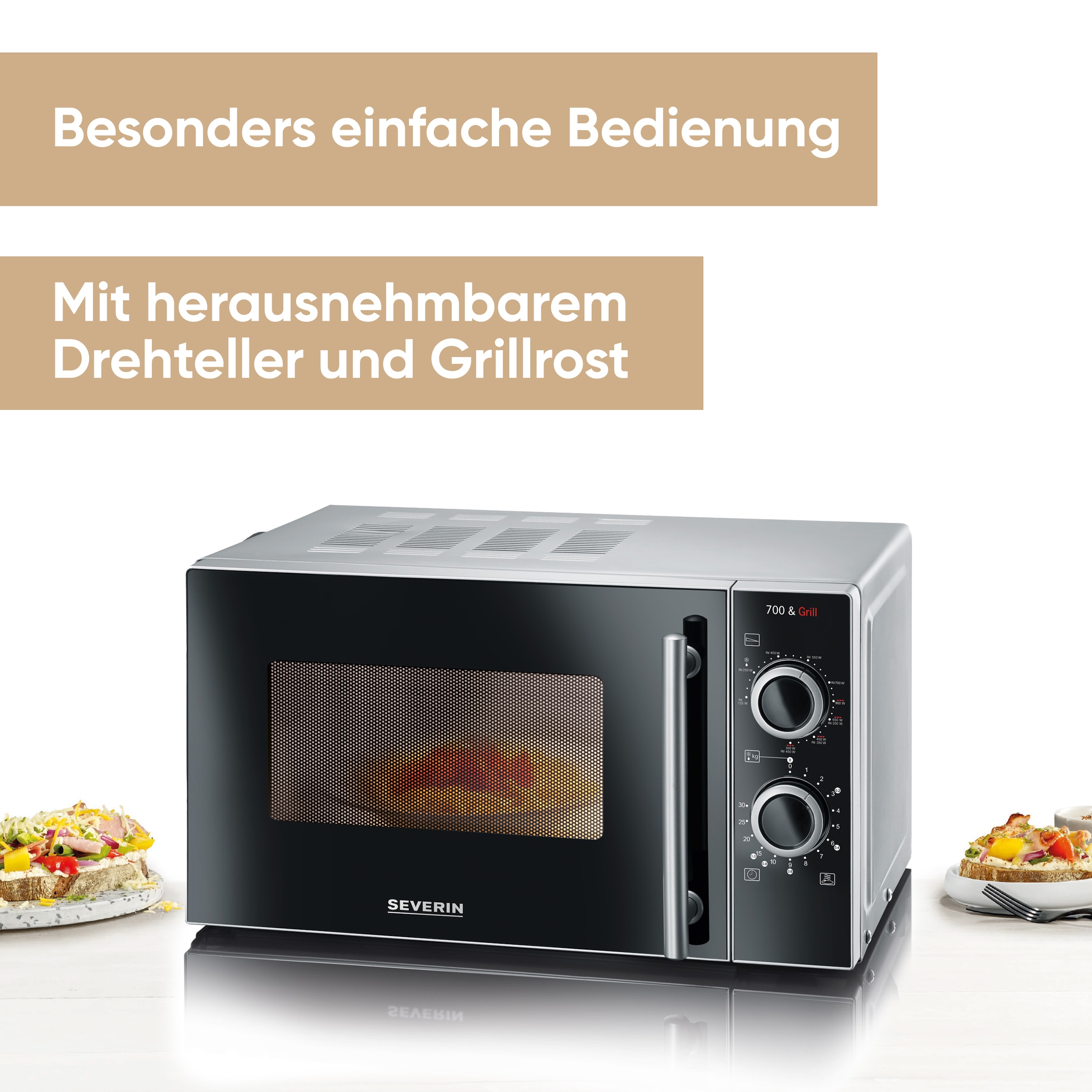 Severin Mikrowelle »MW 7771 mit Grillfunktion 2-in-1« Grill | Mikrowelle Mikrowelle und Grill getrennt und kombiniert schaltbar