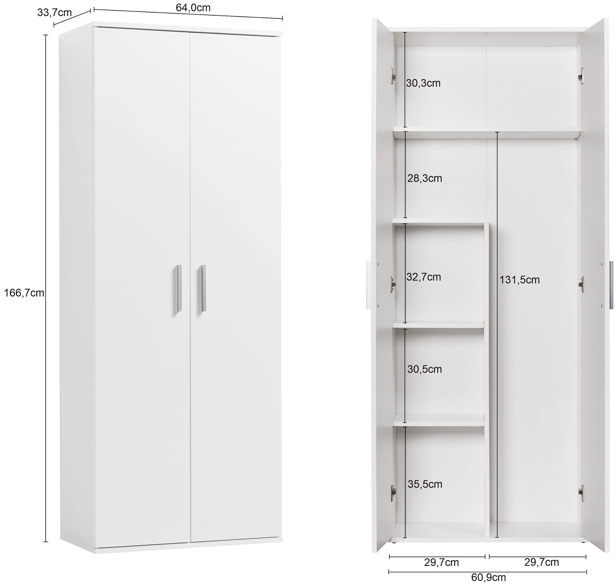 Procontour Mehrzweckschrank »Clara«, Breite 64cm, mit Einlegeböden