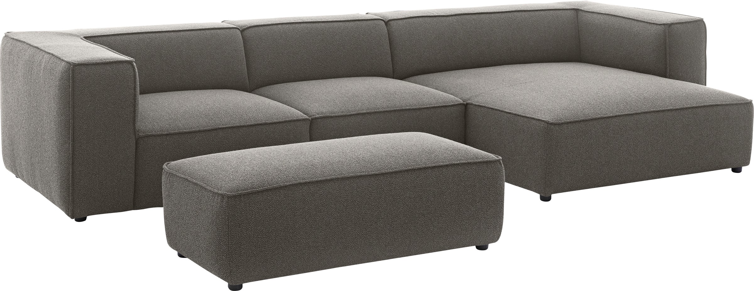 W.SCHILLIG Ecksofa »around-the-block Mega Sofa, viel Platz und hoher Sitzkomfort, L-Form« mit eleganter Biese, mit Federkern, Breite 341 cm