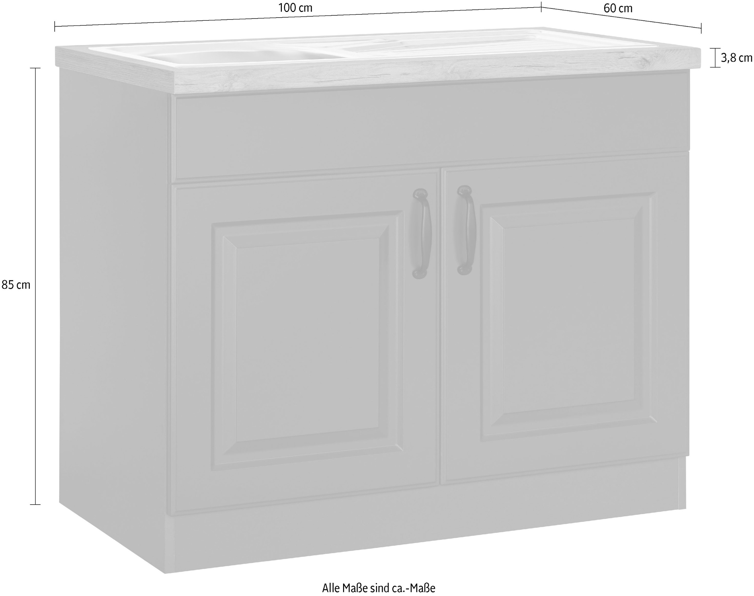 wiho Küchen Spülenschrank »Erla«, 100 cm breit mit Kassettenfront