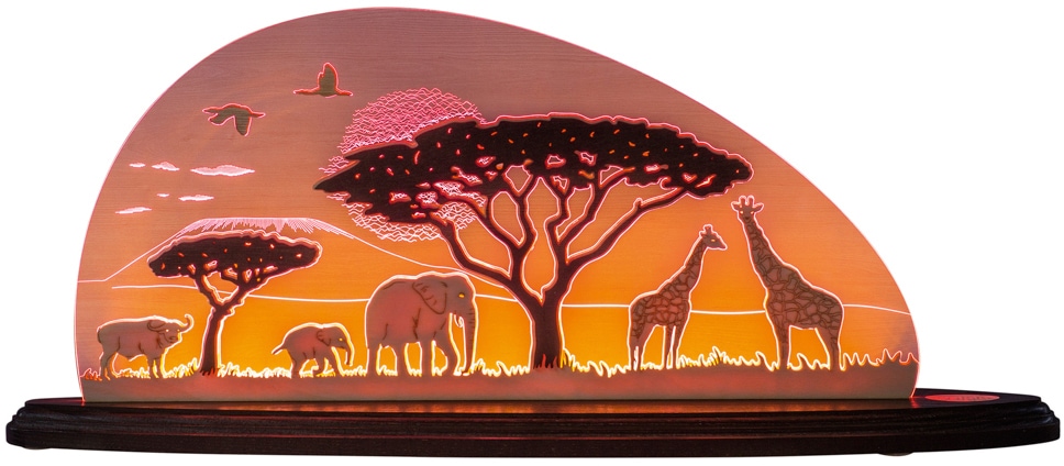 Weigla LED Dekolicht »Safari«, beidseitiges Motiv/ Motiv Afrika/ Erzgebirge  garantiert LED wechselbar online kaufen | mit 3 Jahren XXL Garantie