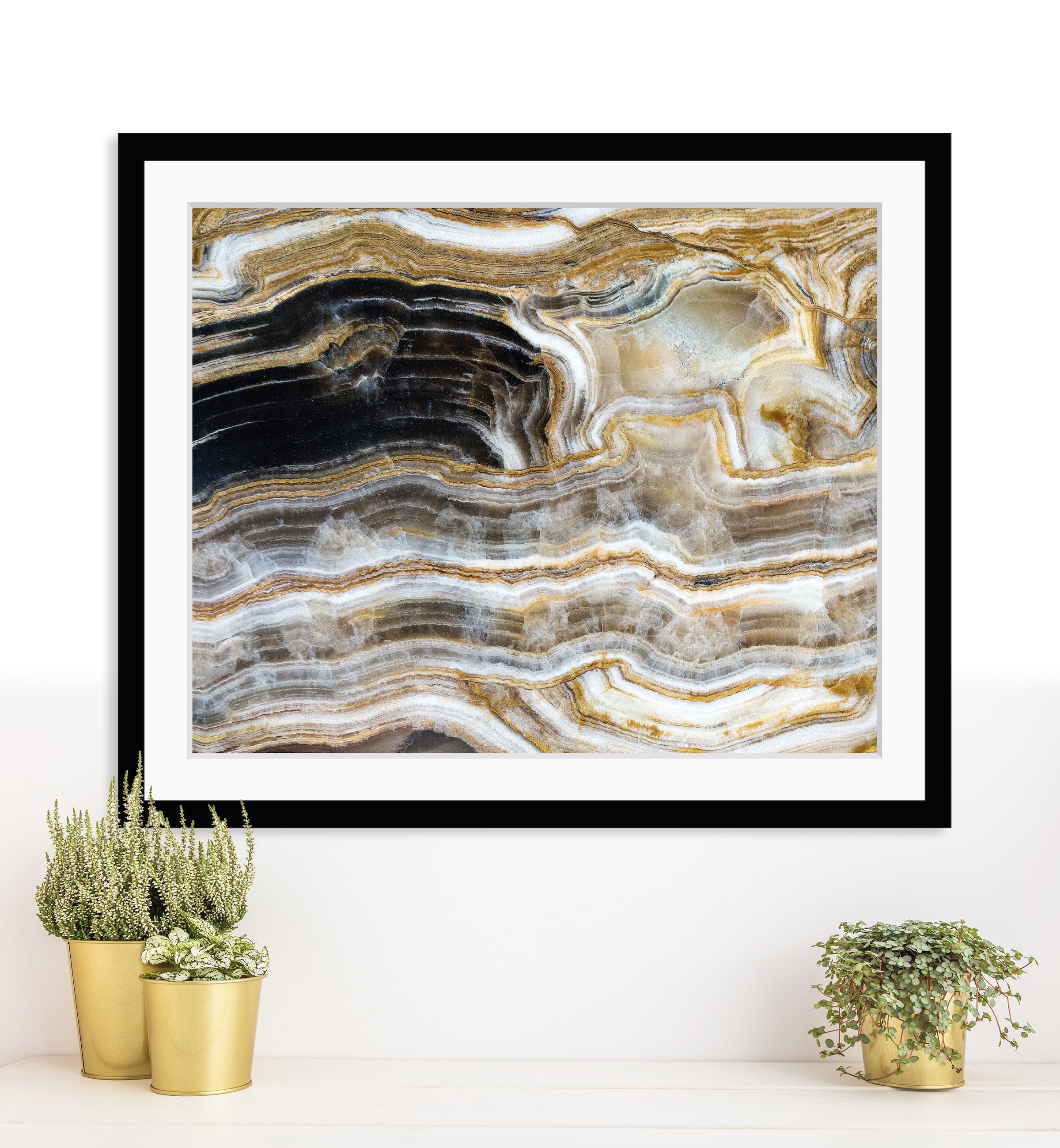 queence Bild »Alissa«, Abstrakt-Stein-Spa-Spirituelle Bilder, HD Premium Poster-Druck inkl. Holzrahmen