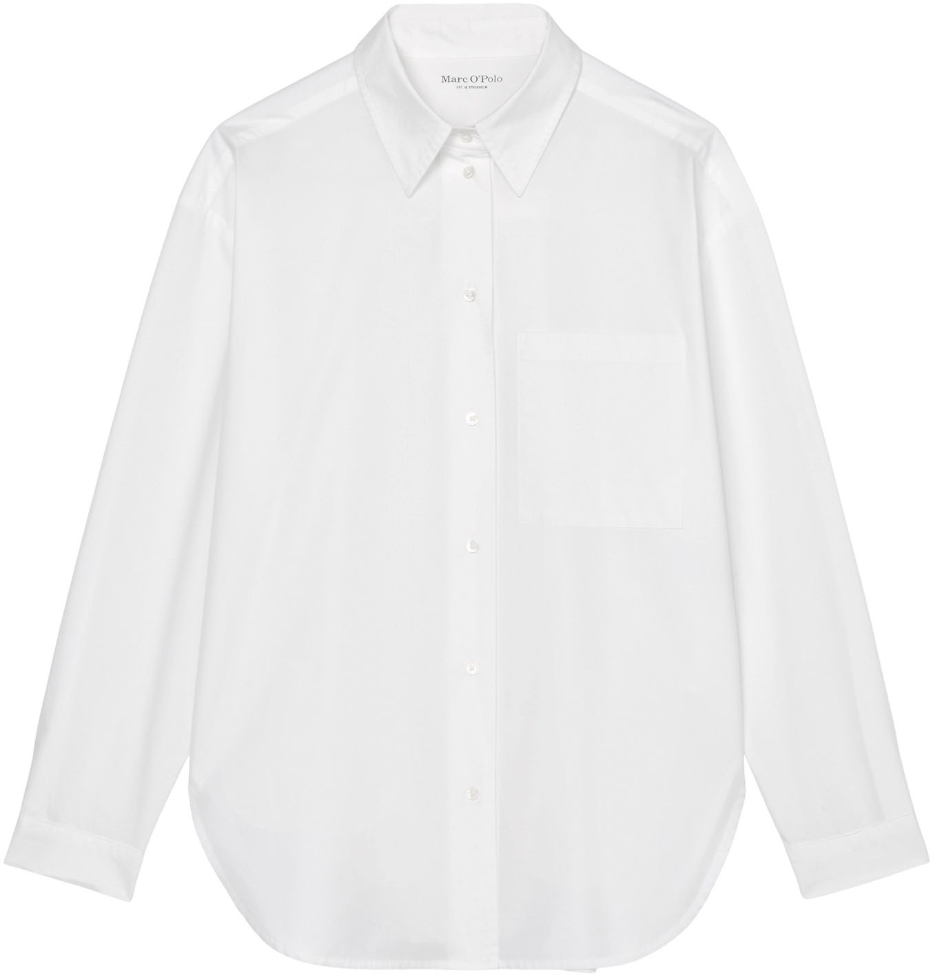 Marc O'Polo Langarmbluse »Blouse, long sleeve, kent collar, patched pocket, solid«