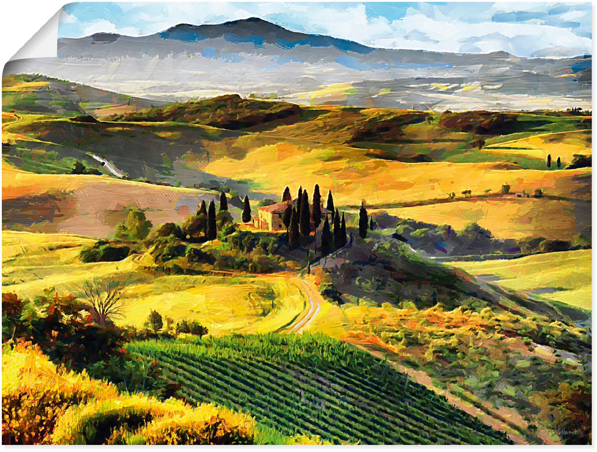 Artland Wandbild »Toskana von oben«, Bilder von Europa, (1 St.), als  Alubild, Leinwandbild, Wandaufkleber oder Poster in versch. Größen bequem  bestellen
