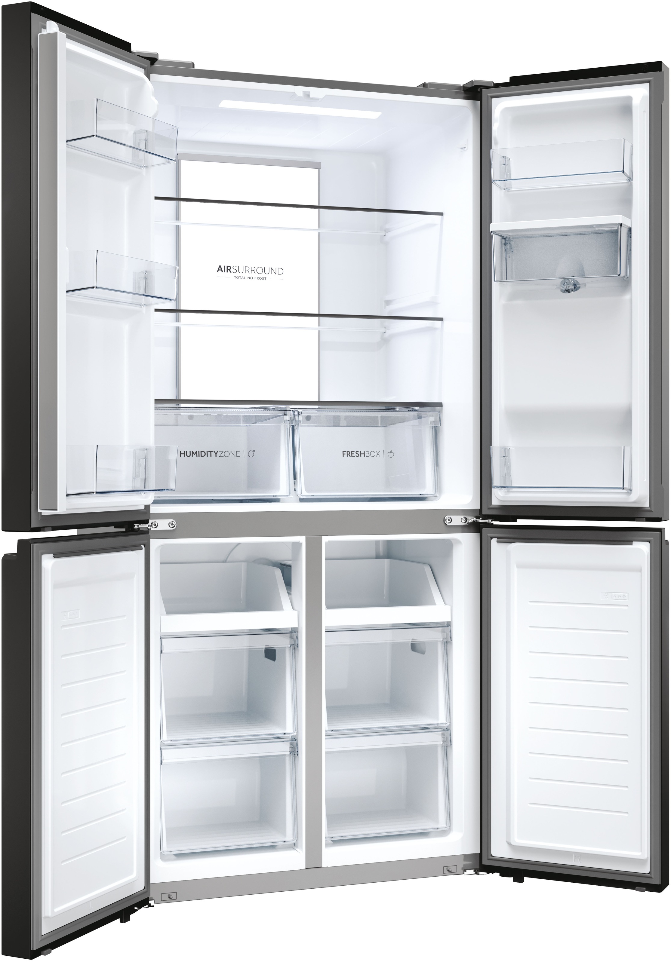 Haier Multi Door »HCR7818DWPT«, HCR7818DWPT, 181,5 cm hoch, 83,3 cm breit, höhenverstellbare Füße vorne und Transportrollen
hinten