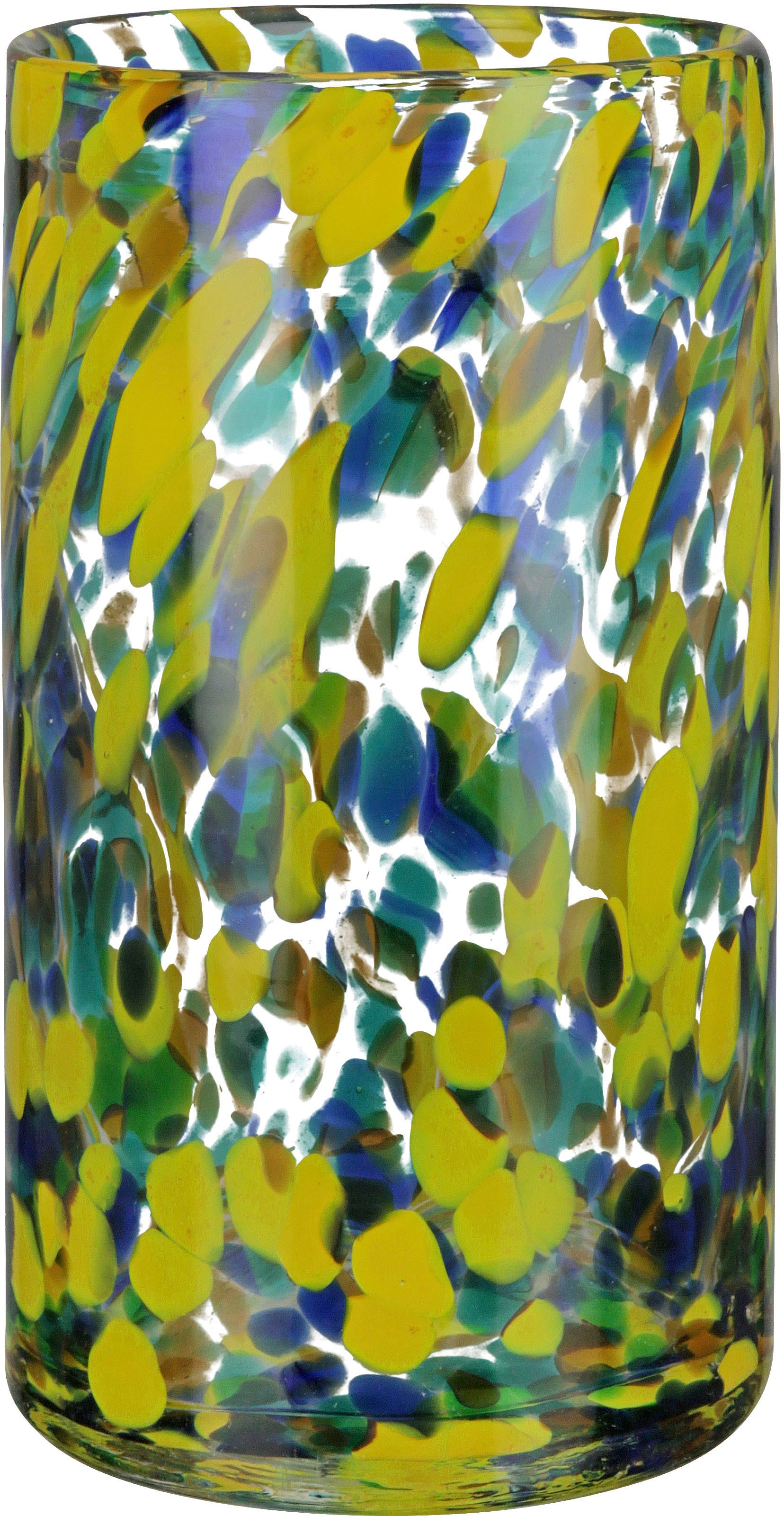 GILDE Tischvase »Zylindervase Splash, Höhe ca. 21 cm«, (1 St.), dekorative Vase aus Glas, Blumenvase