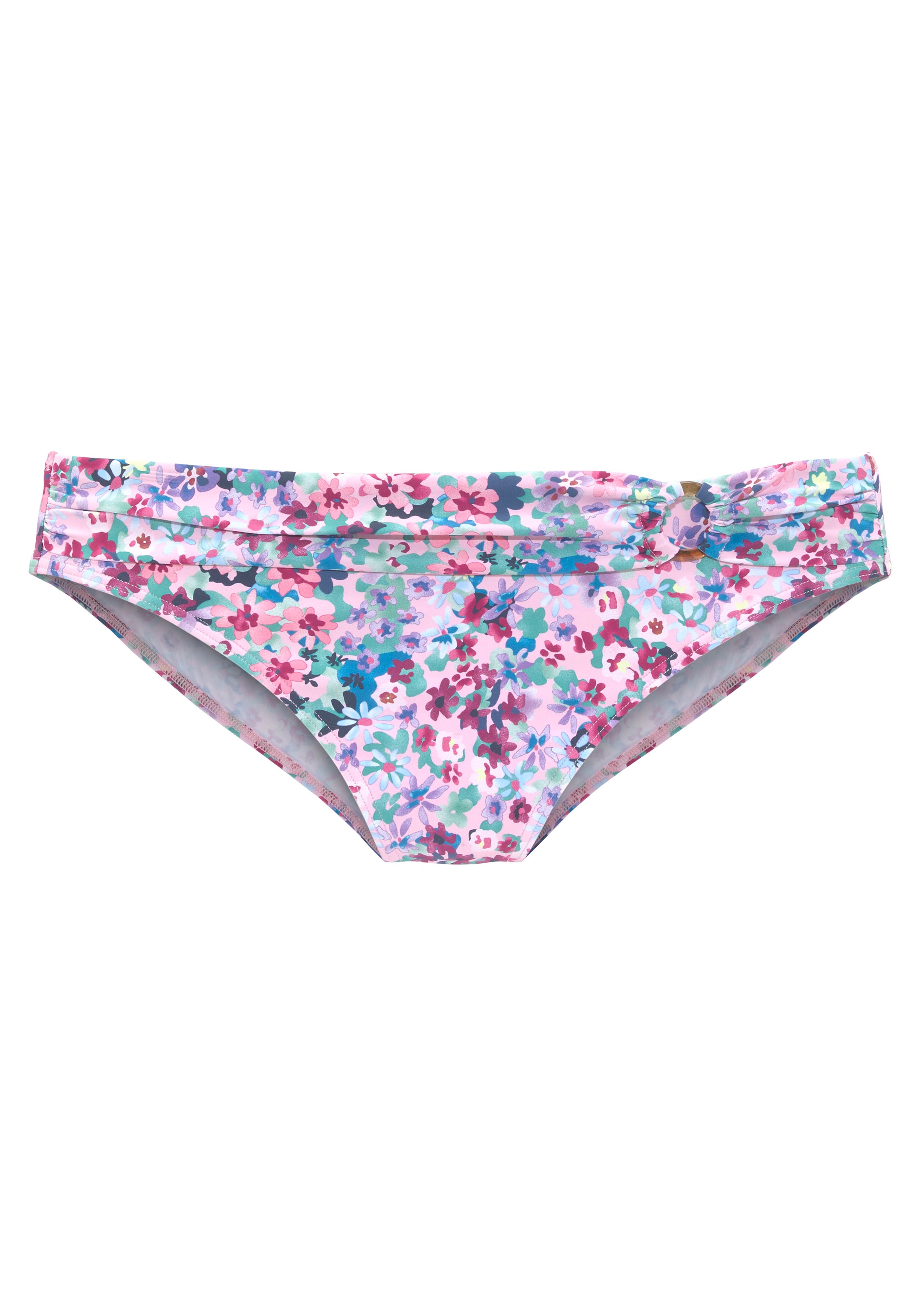 s.Oliver Bikini-Hose »Scatter«, florales Design, in Hornoptik, aus Microfaser, mit recyceltem Polyamid
