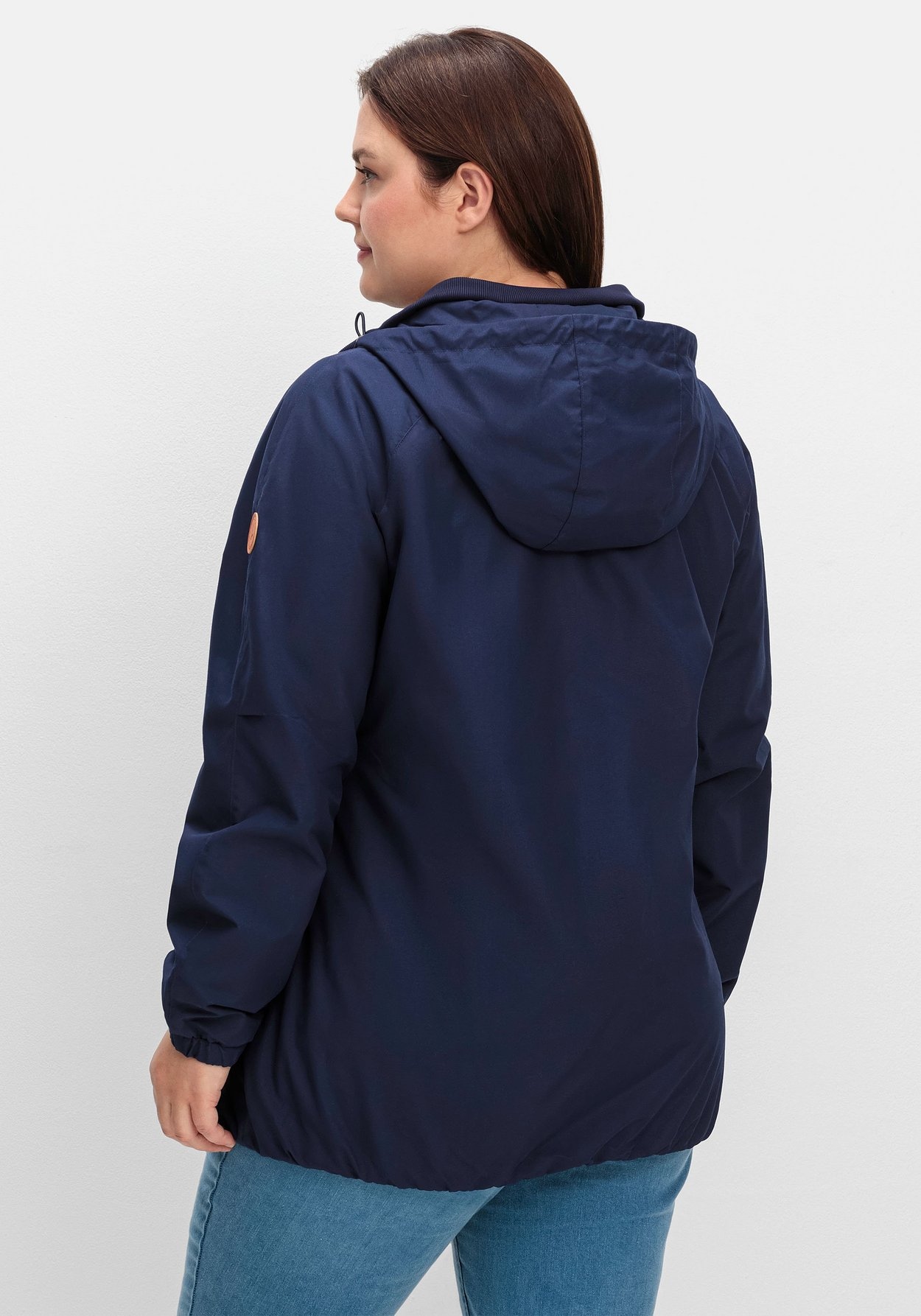 Sheego Langjacke »Kapuzenjacke aus Microfaser, mit Kontrastdetails«
