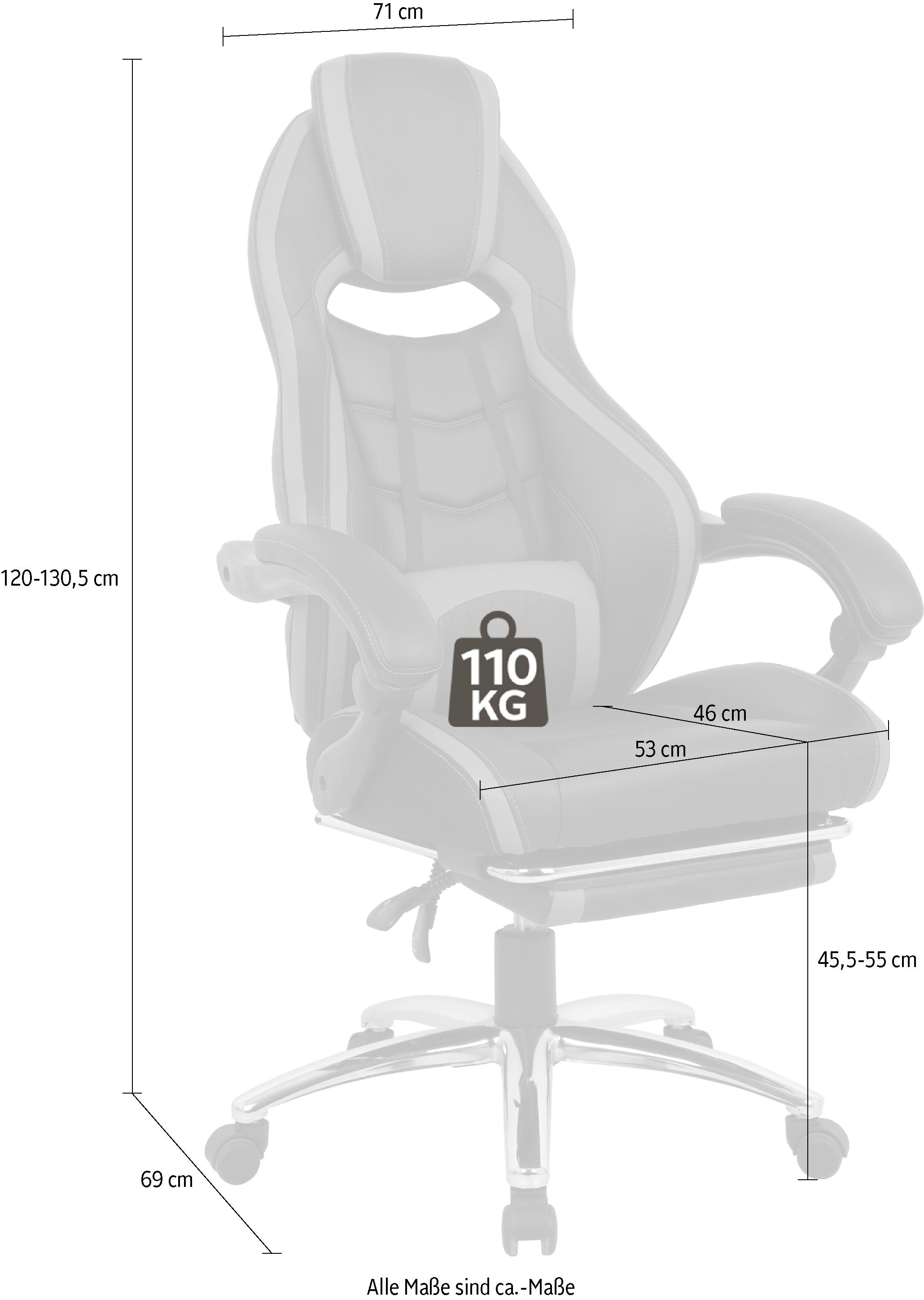 INOSIGN Gaming-Stuhl »Sprinta 1, Chefsessel Garantie vielen ergonomischen Funktionen Fußstütze,«, XXL gepolstert 3 ausziehbarer Kunstleder, mit Jahre komfortabel ➥ mit UNIVERSAL 