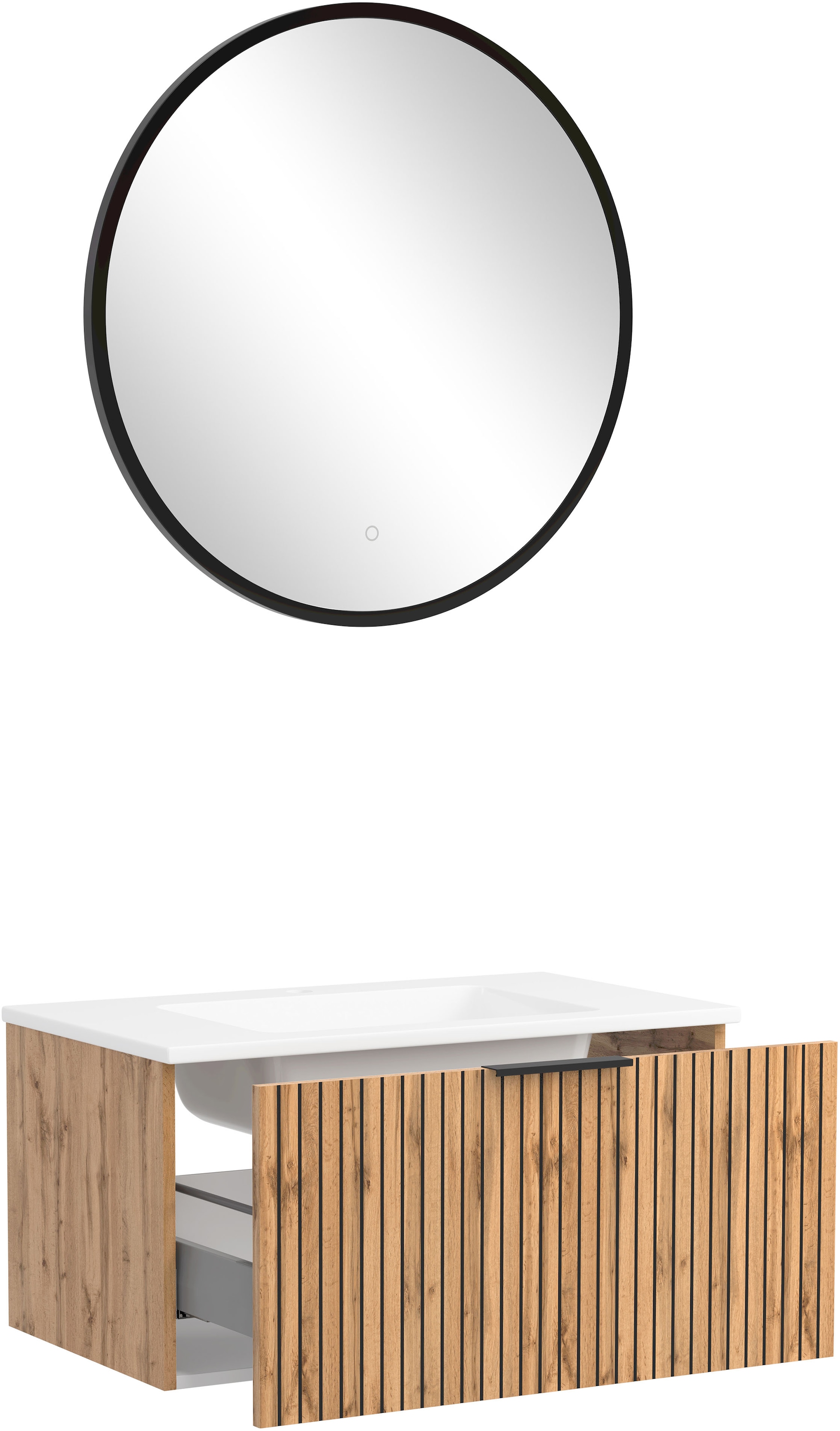 welltime Badmöbel-Set »Welltime, Carlton Waschtisch-Set, 80 oder 120 cm, gestreift«, (2 St.)