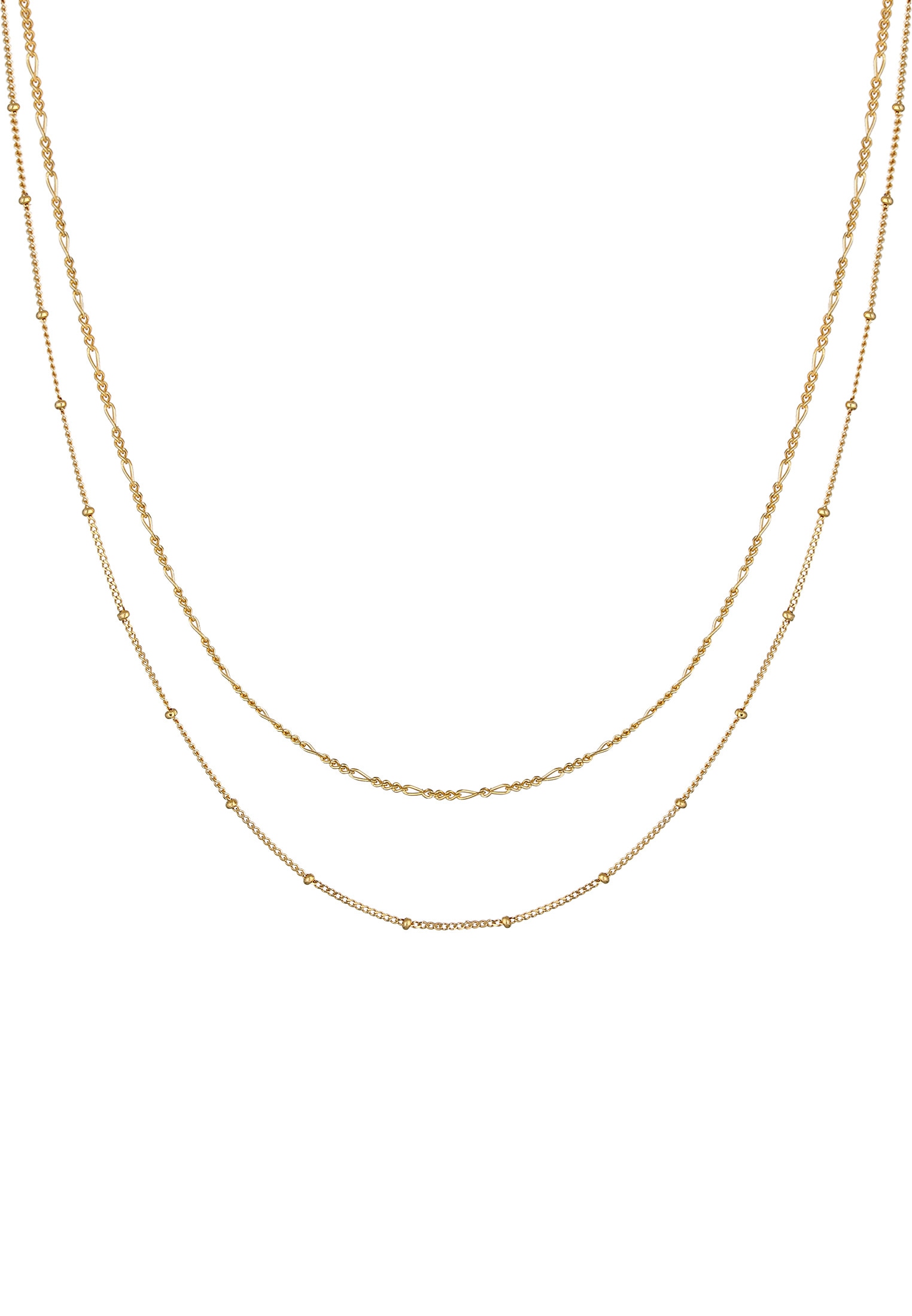 Elli Ketten-Set »Halskette Choker Set (2tlg) Figaro Panzer Kugel 925 Silber«