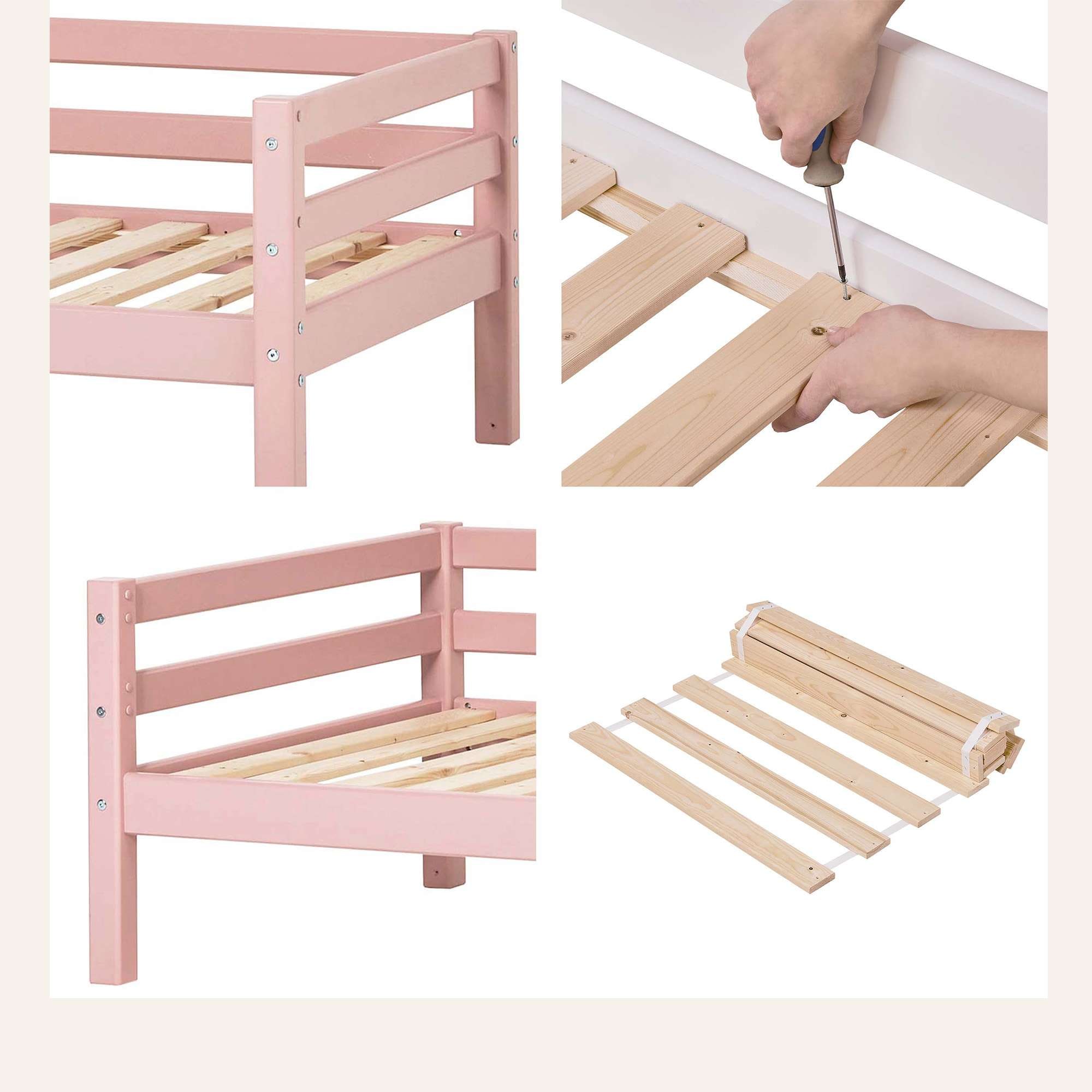 Hoppekids Daybett »Kinderbett ECO Dream, Einzelbett, Juniorbett 90x200«, (Bett), Weiß, Grün, Blau, Rosa, Grau