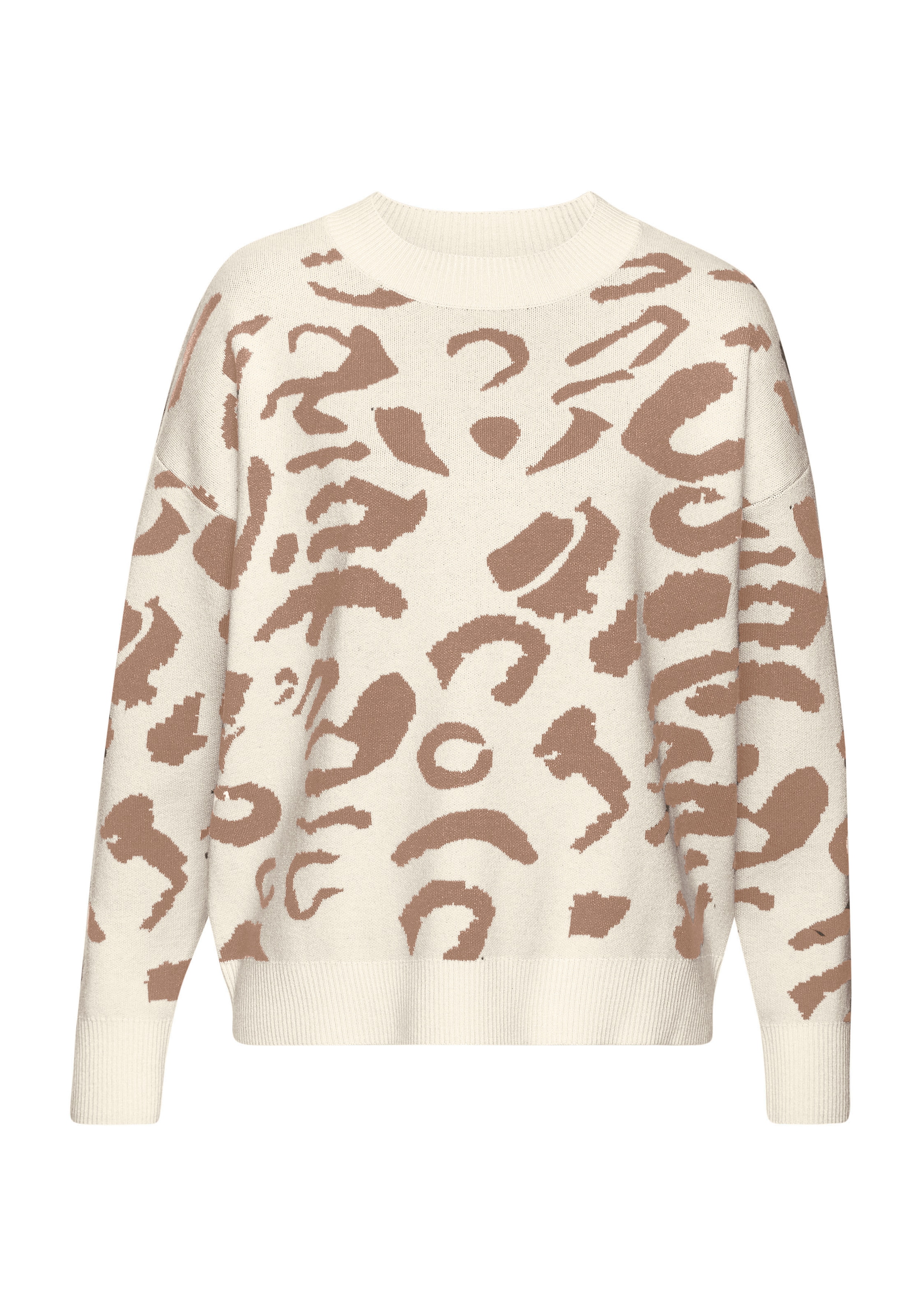 LASCANA Jacquardpullover mit Leomuster, Strickpullover, Animalprint, modisch