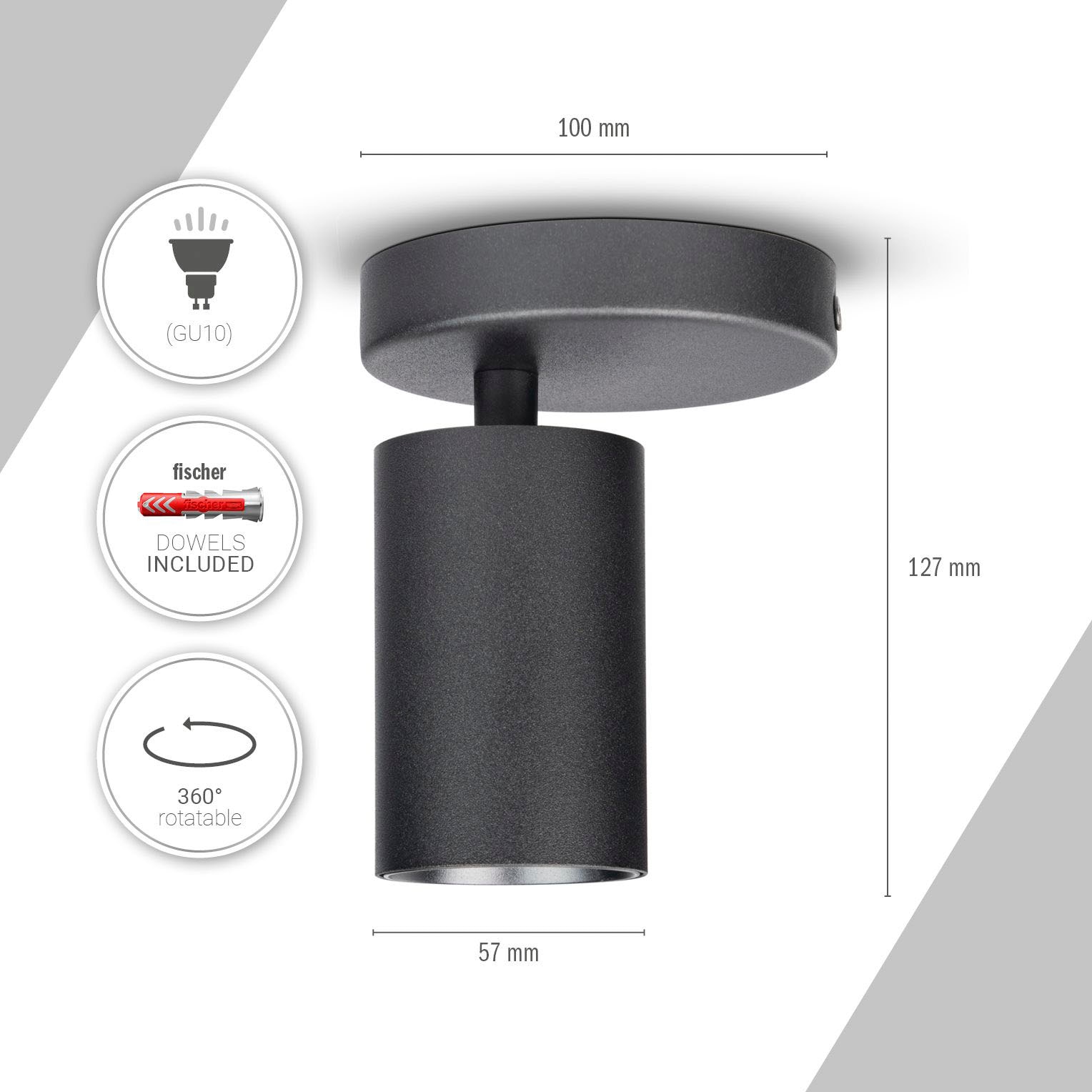 Paco Home Wandleuchte »TIMO RD« GU10