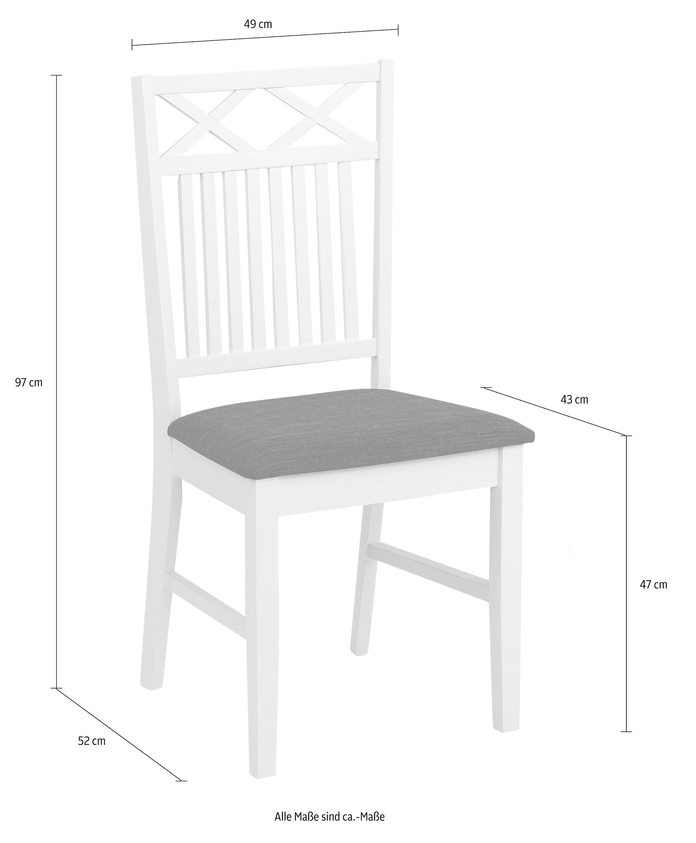 Home affaire Stuhl »Fullerton«, (Set), 2 St., Webstoff, mit schönen  Fräsungen an der Rückenlehne, Sitzhöhe 47 cm bequem bestellen