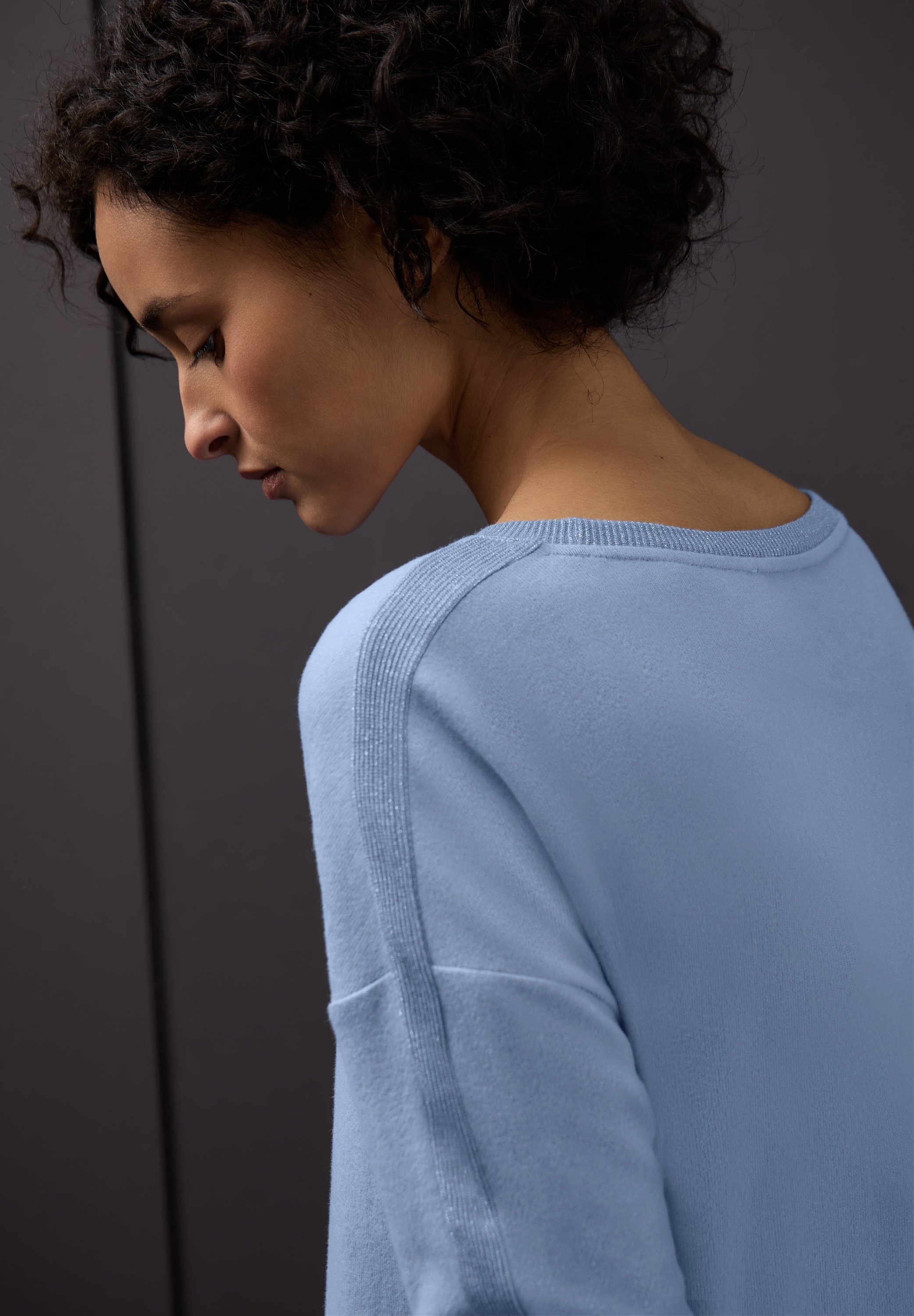 STREET ONE Langarmshirt mit Glitzerdetails