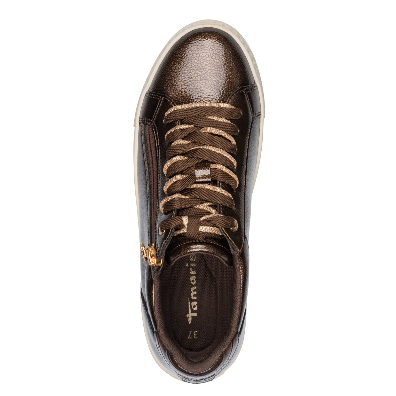 Tamaris Plateausneaker  Freizeitschuh, Halbschuh, Schnürschuh mit T-Logoanhänger
