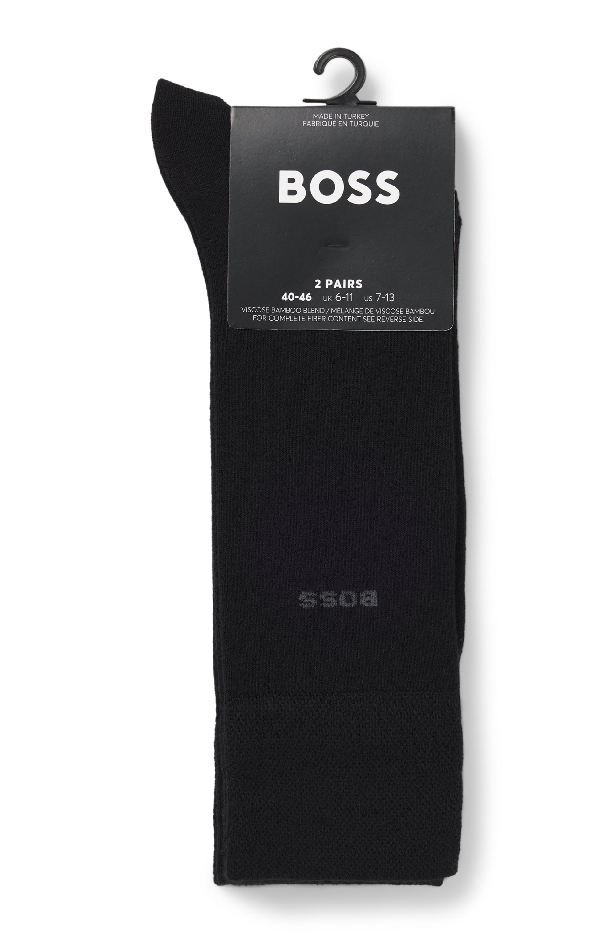 BOSS Businesssocken »2P RS Bamboo 1027« Packung, 2 Stk. tlg. mit Strickbündchen