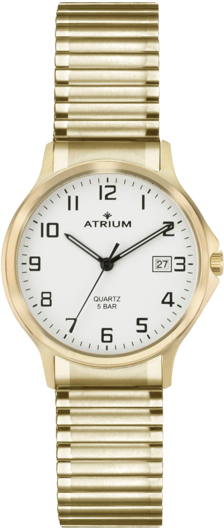 Atrium Quarzuhr, Armbanduhr, Herrenuhr,Damenuhr,Datum,Flexband,Zugband,Edelstahlarmband