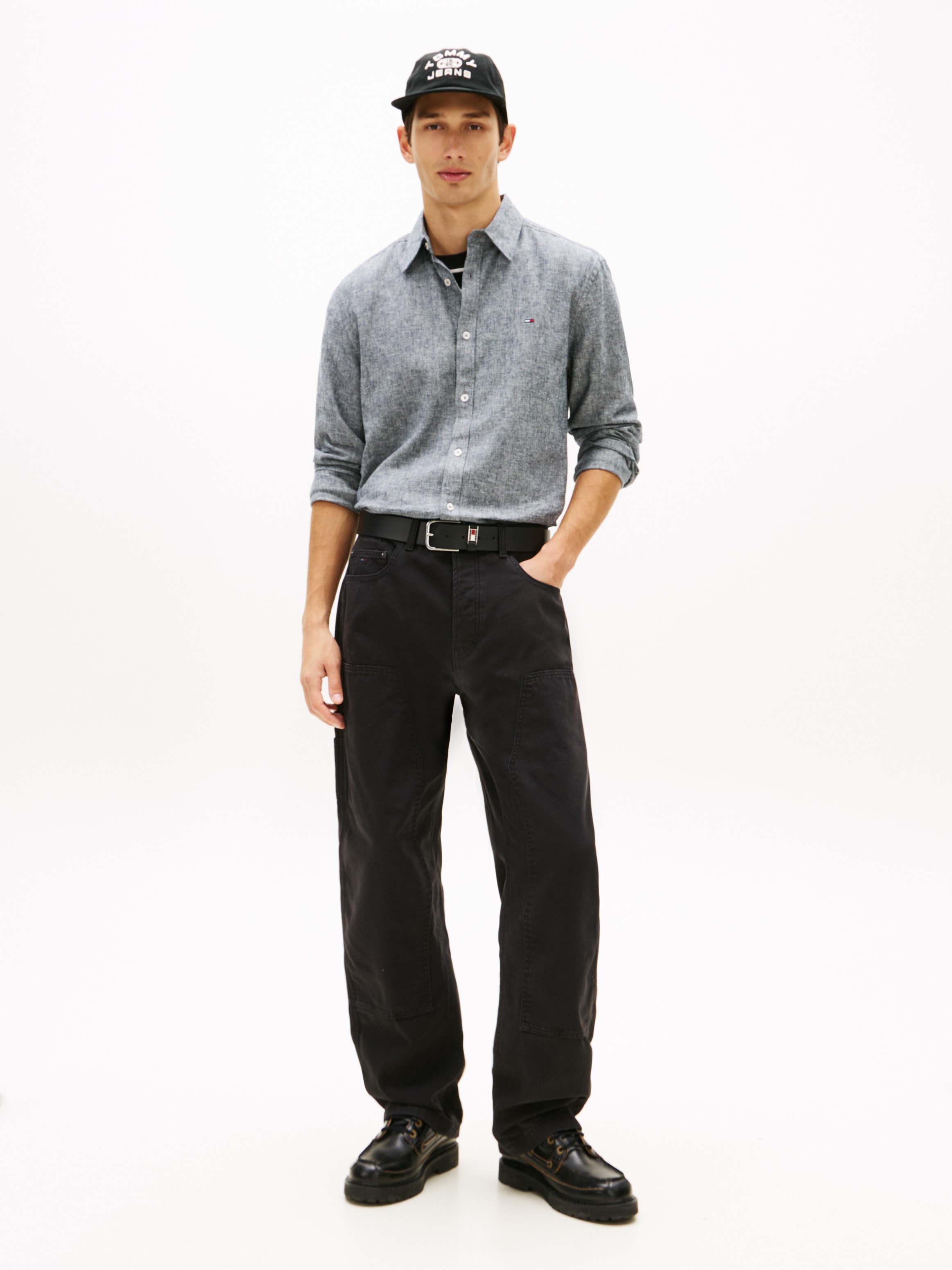 Tommy Jeans Langarmhemd »TJM REGULAR FIT LINEN BLEND«