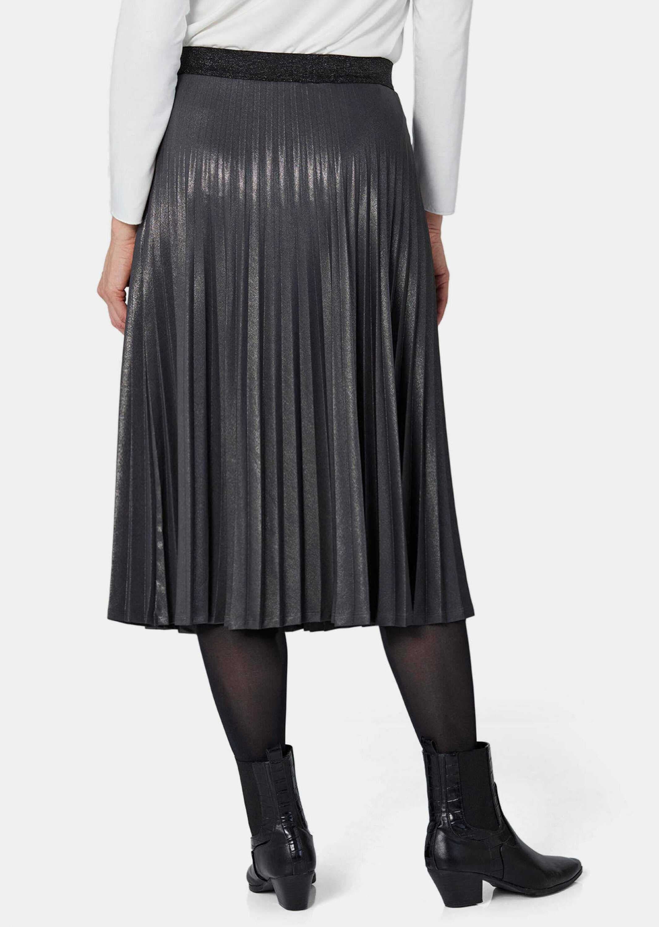 GOLDNER Plisseerock »Kurzgröße Plisseerock im Metallic Look«