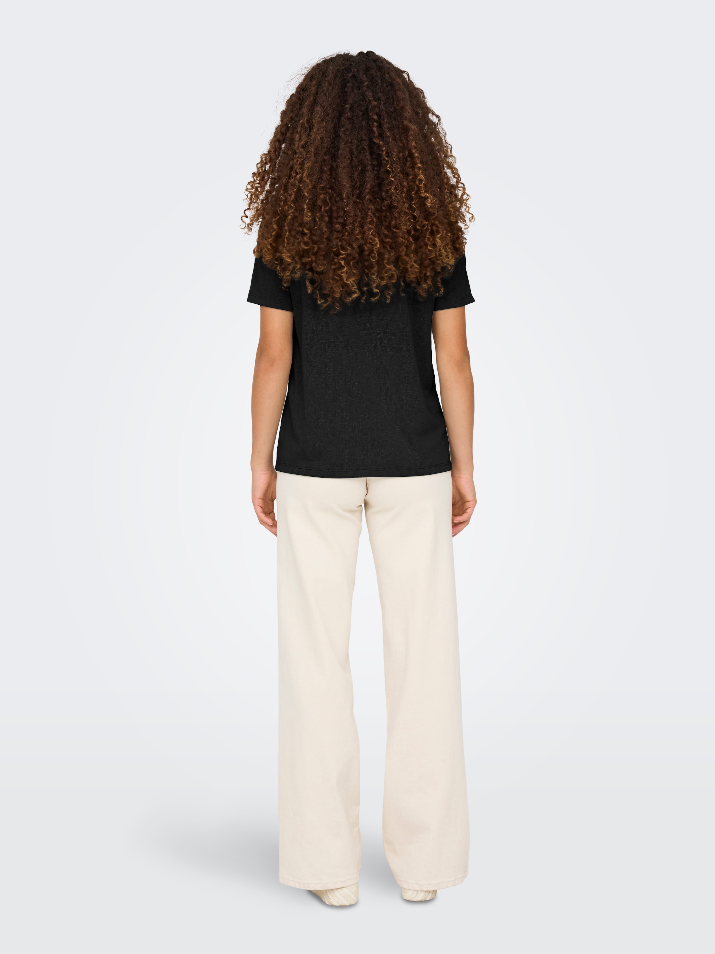 ONLY V-Shirt »ONLZOLA LIFE S/S V-NECK LACE TOP JRS«