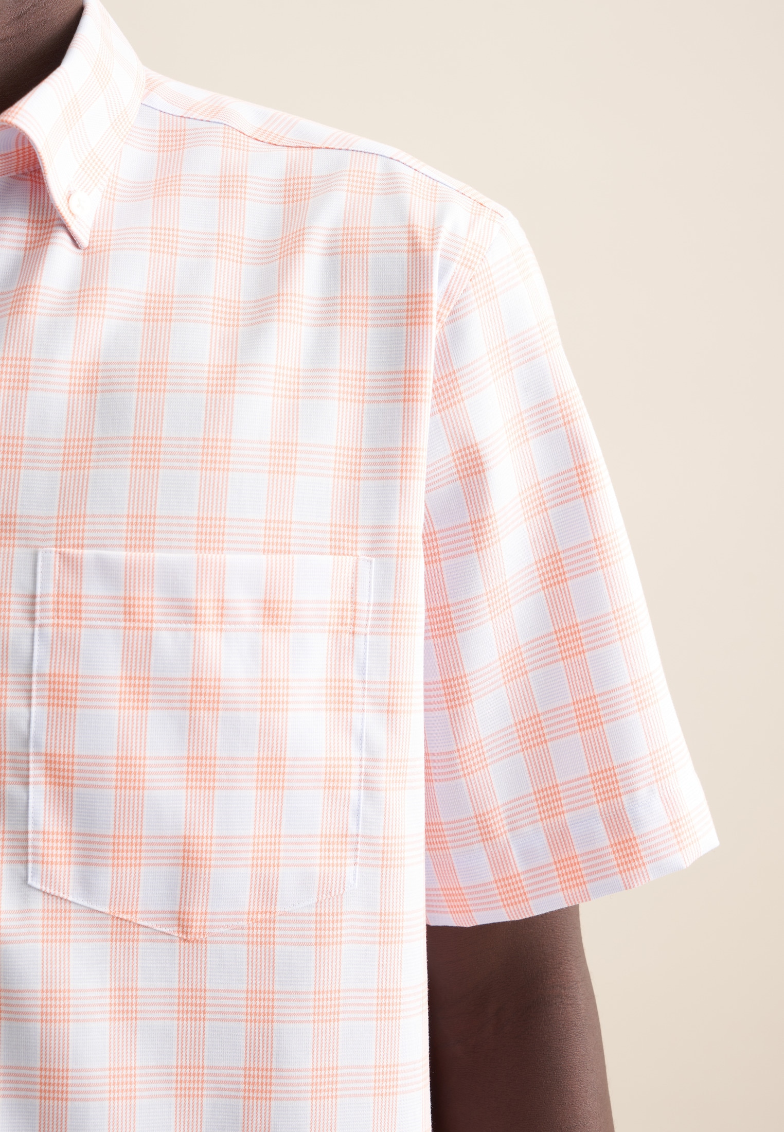seidensticker Businesshemd »Comfort«, Comfort Kurzarm Button-Down-Kragen Karo