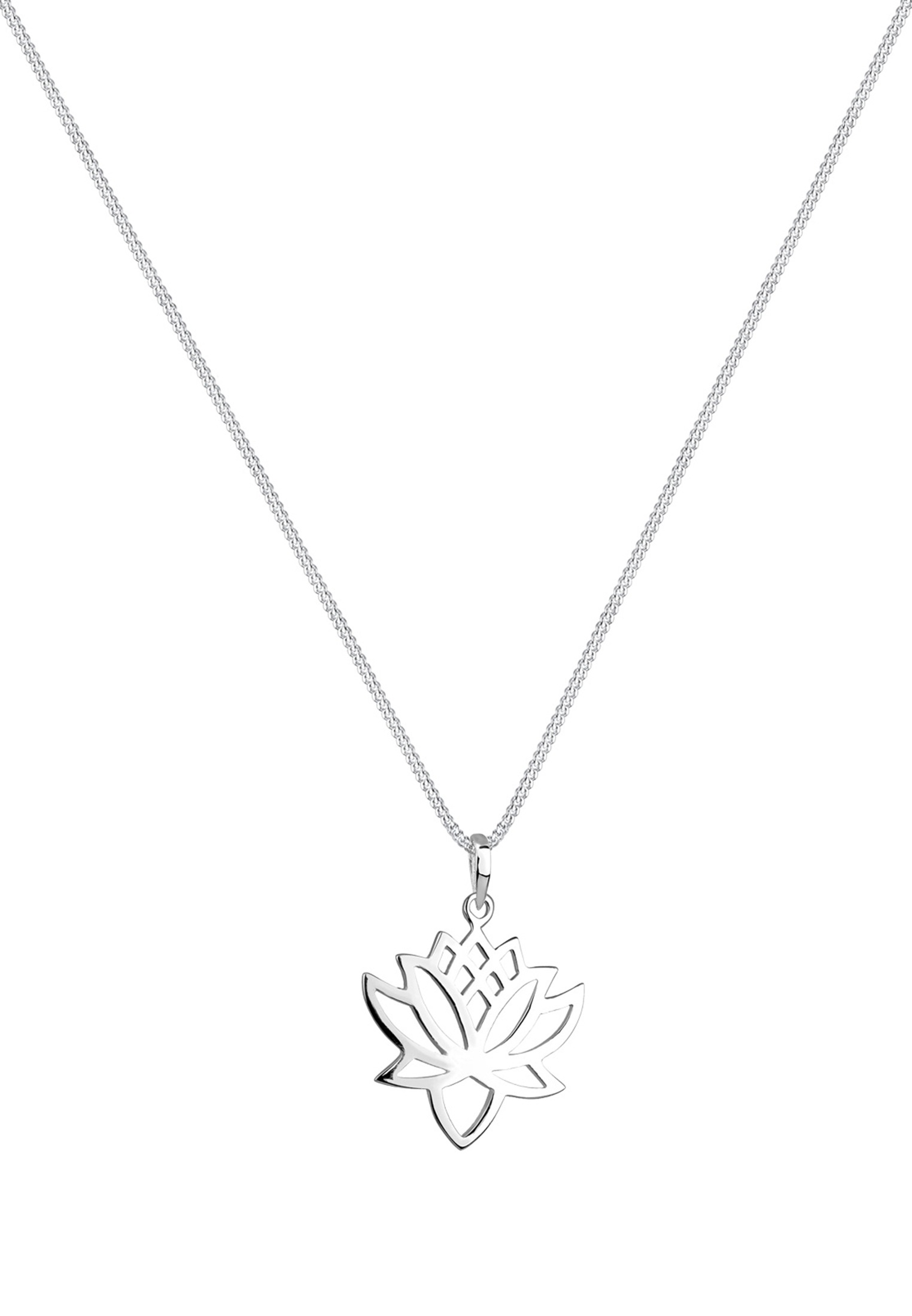 Elli Kette mit Anhänger »Halskette Lotus Blüte Talisman Blume 925 Silber«