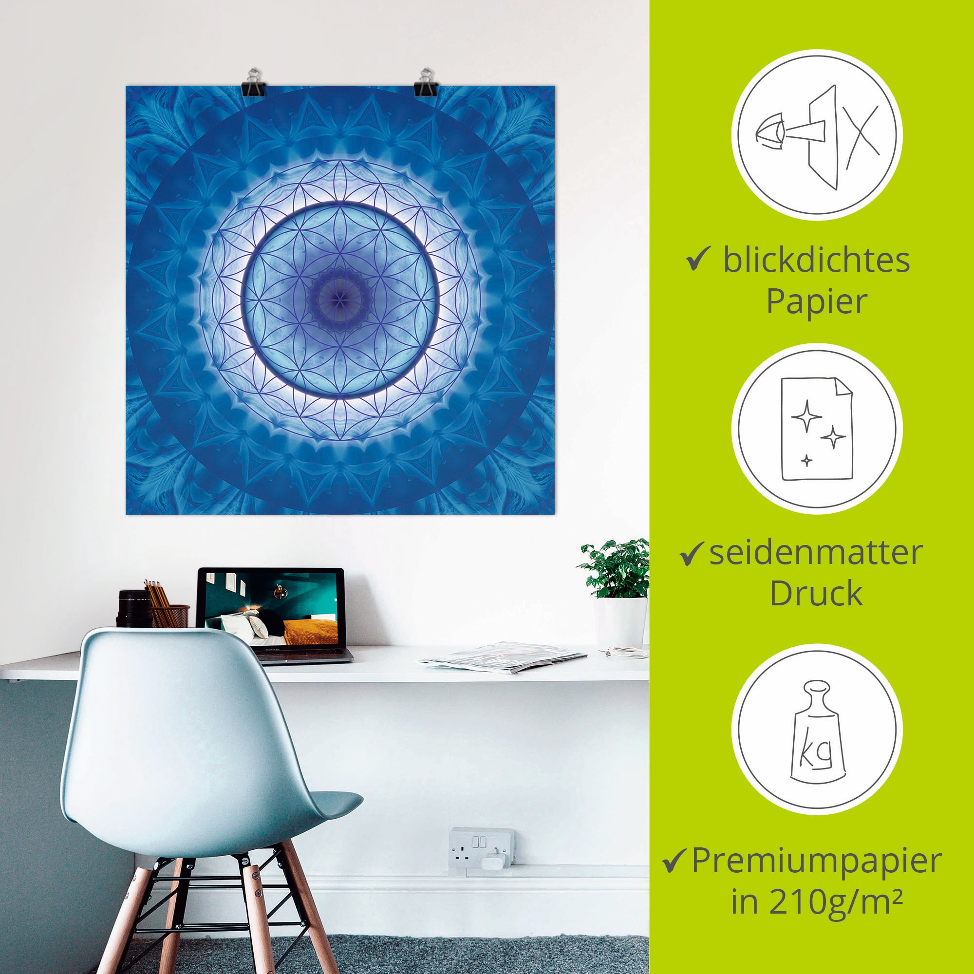 Artland Wandbild »Blume des Lebens 2«, Muster, (1 St.), als Leinwandbild, Poster in verschied. Größen