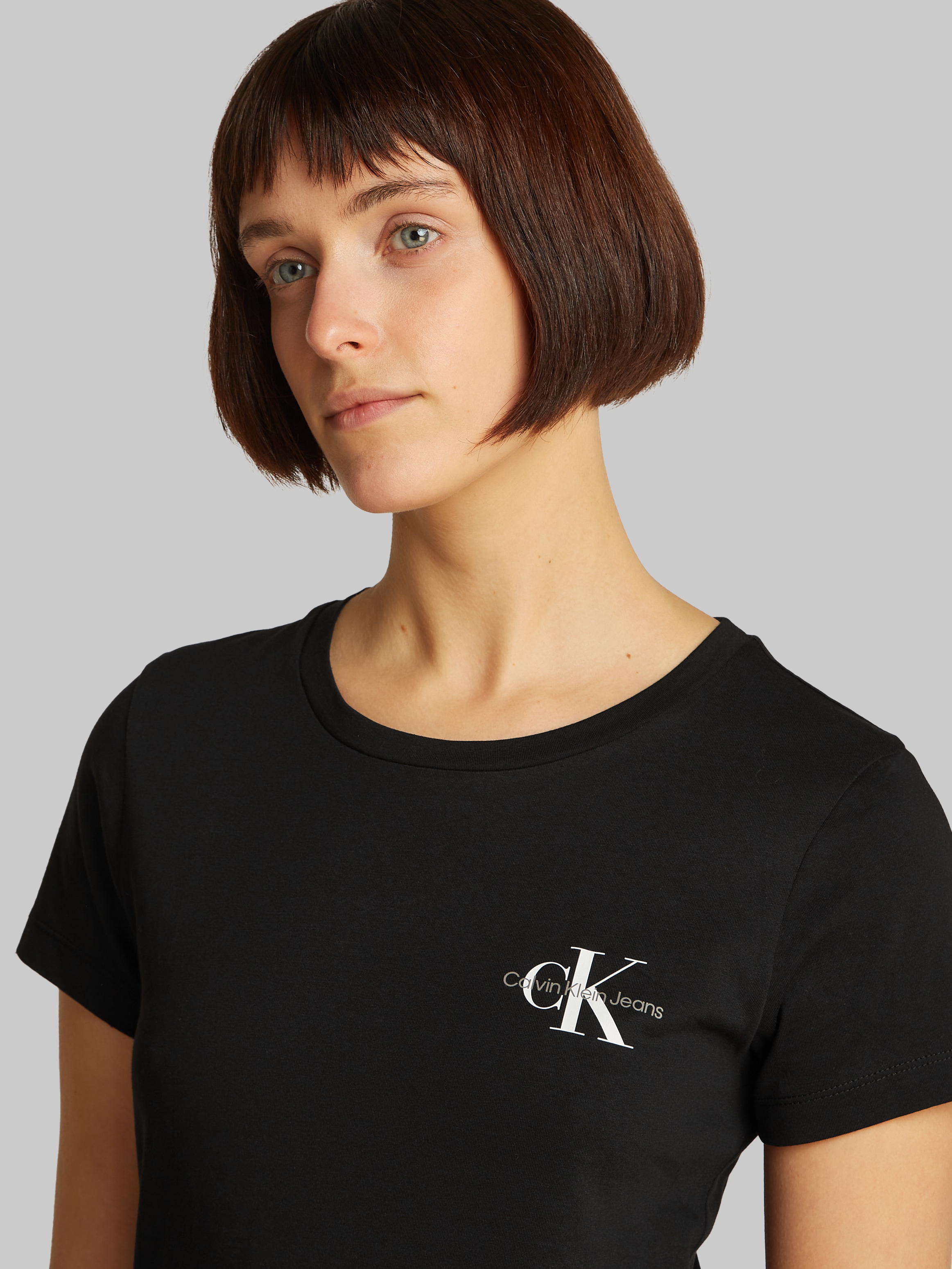 Calvin Klein Jeans Rundhalsshirt »2-PACK MONOLOGO SLIM TEE«, (Packung, 2 tlg., 2er-Pack), mit Calvin Klein Jeans Logoprint auf der Brust