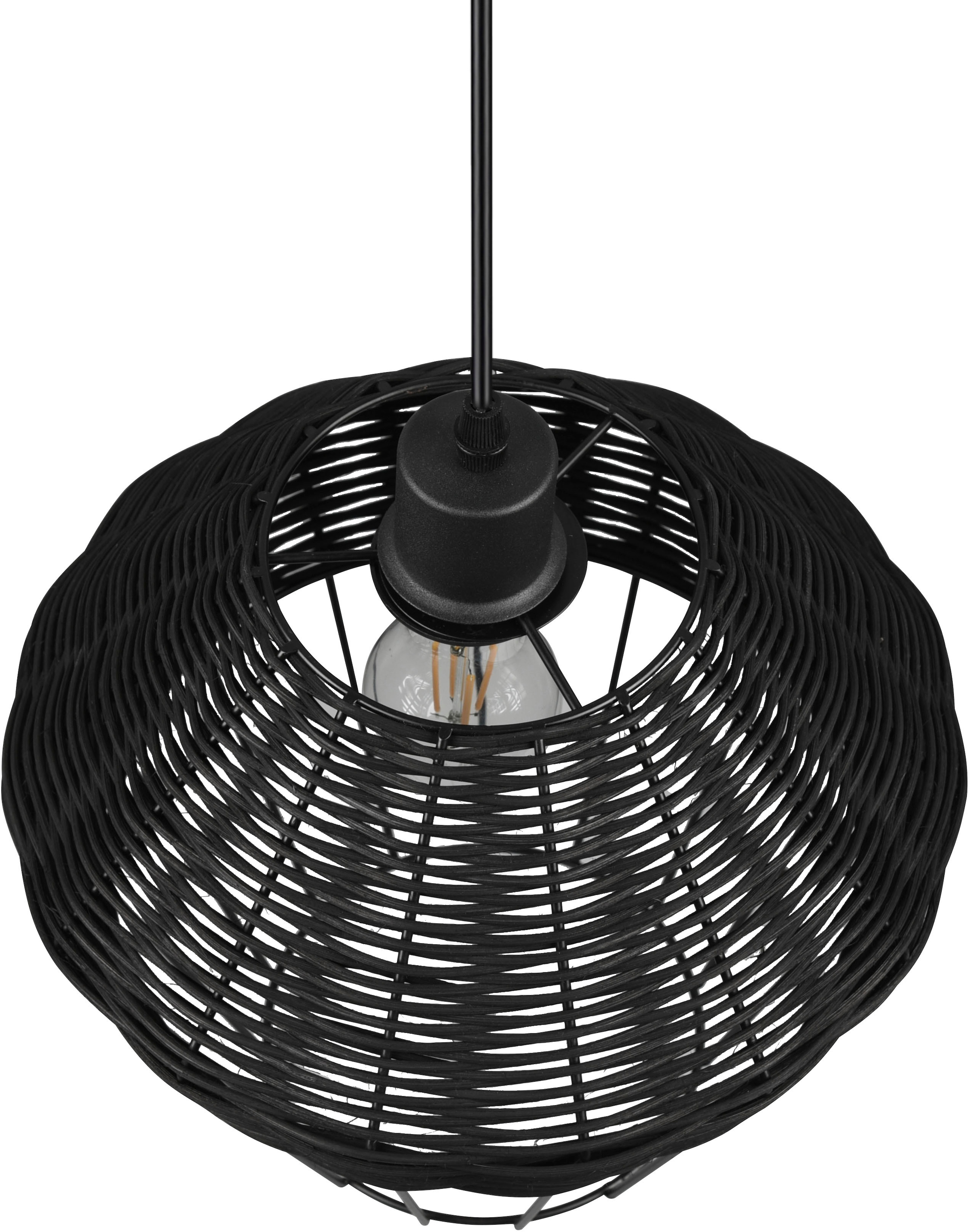 TRIO Leuchten Pendelleuchte »Borka«, 1 flammig, Leuchtmittel E27 | ohne Leuchtmittel, Boho Hängelampe aus Rattan 1-flammig exkl E27 max 40W höhenverstellbar