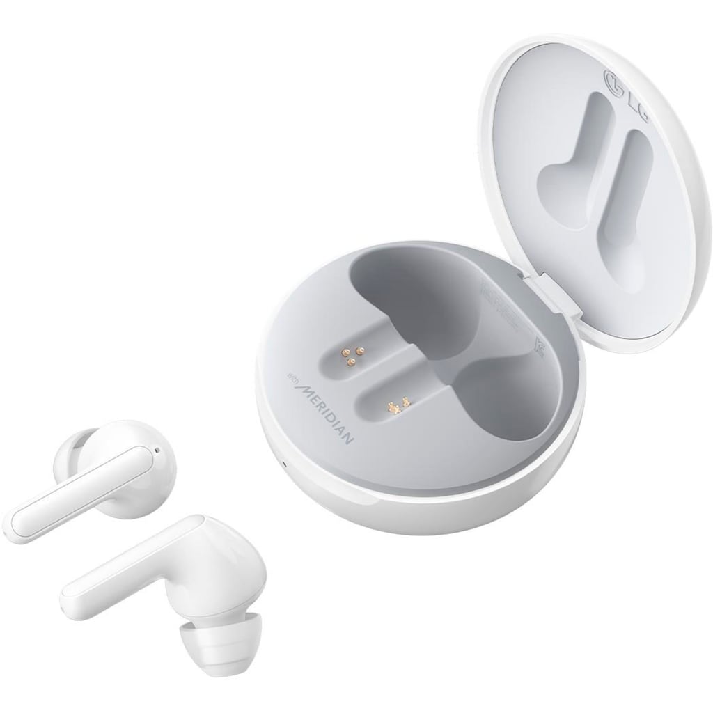 LG In-Ear-Kopfhörer »FN4  Macaron Jellybean Hardbundle«, Bluetooth, Sprachsteuerung-Noise-Reduction-LED Ladestandsanzeige-True Wireless, + Bluetooth-Speaker (UVP 69,99) + Macaron Case (UVP 9,99)