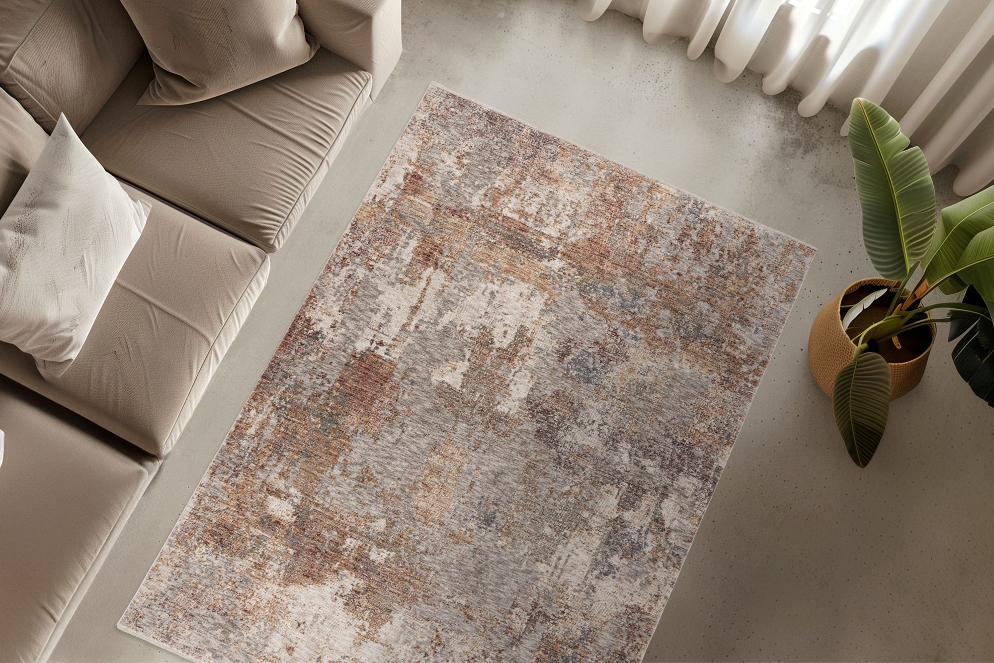 Kayoom Teppich »Pono 719« rechteckig 10 mm Höhe Kurzflor, Vintage, Modernes Muster, Fußbodenheizungsgeeignet