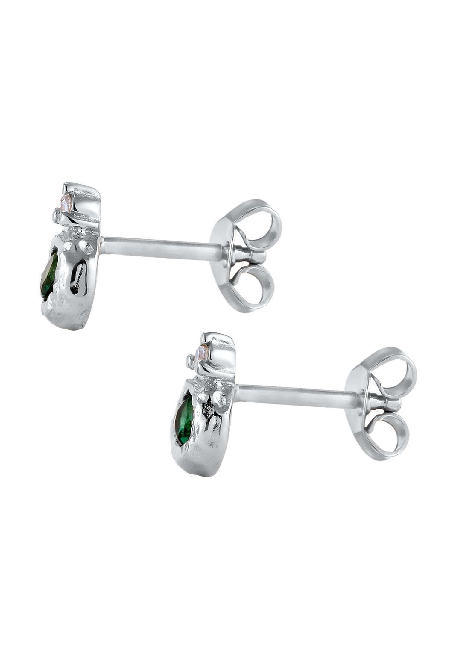 Elli Premium Paar Ohrstecker »Ohrringe Ohrstecker Zirkonia Synthetischer Smaragd Grün 925 Sterling Silber«
