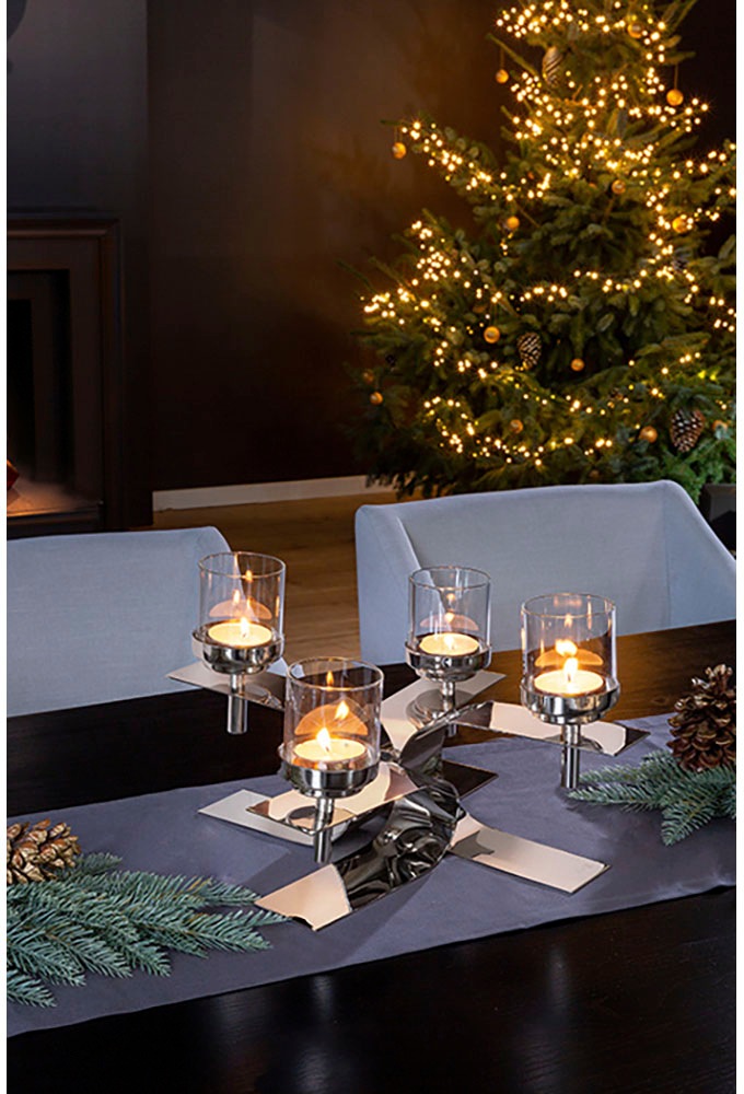 Fink Kerzenhalter »PASSIONA, Adventsleuchter« Teelichthalter mit Glaseinsatz, 4-flammig