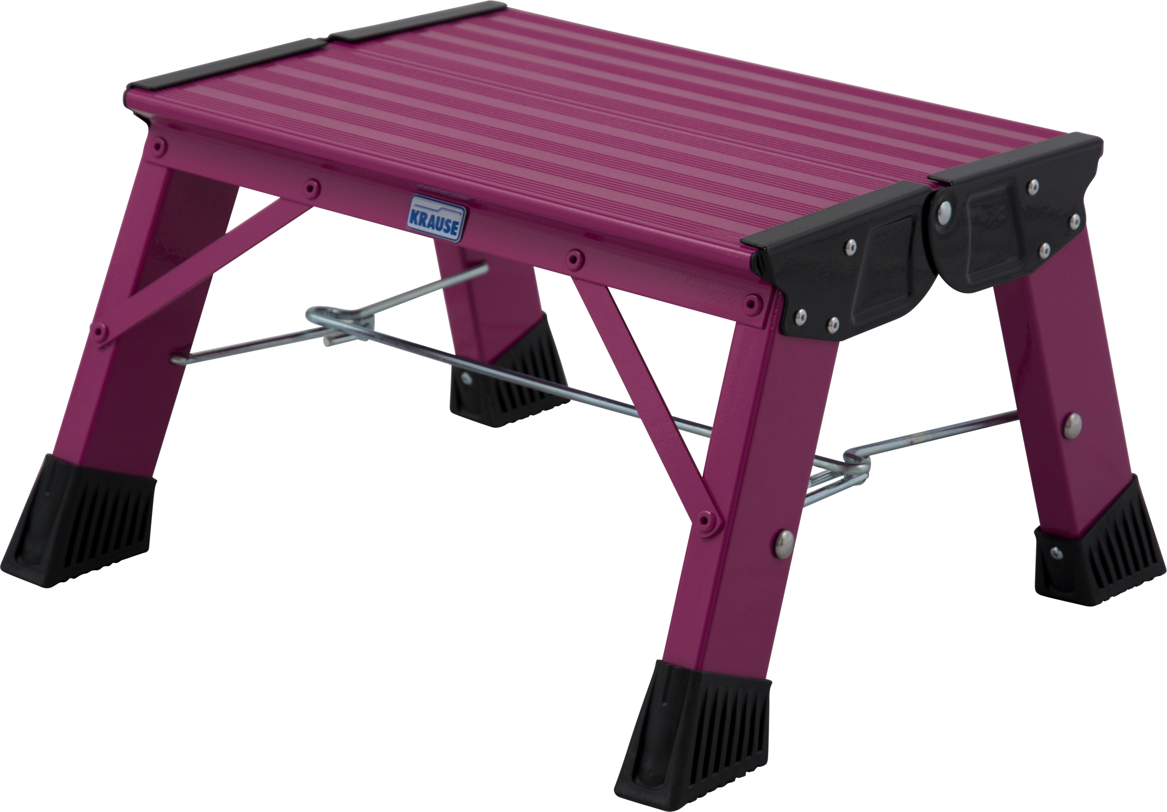 KRAUSE Trittleiter "Treppy Plusline pink" Aluminium, 1x1 Stufen, Arbeitshöhe ca. 220 cm