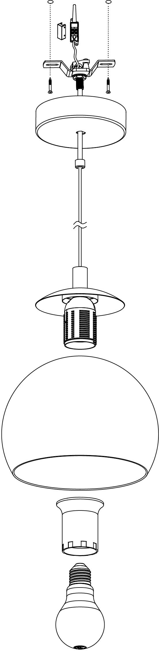 EGLO Pendelleuchte »ALBARACCIN«, 1 flammig, Leuchtmittel E27 | ohne Leuchtmittel, schwarz / Ø19 x H110 cm / Pendellampe / Esstischlampe / Wohnzimmer