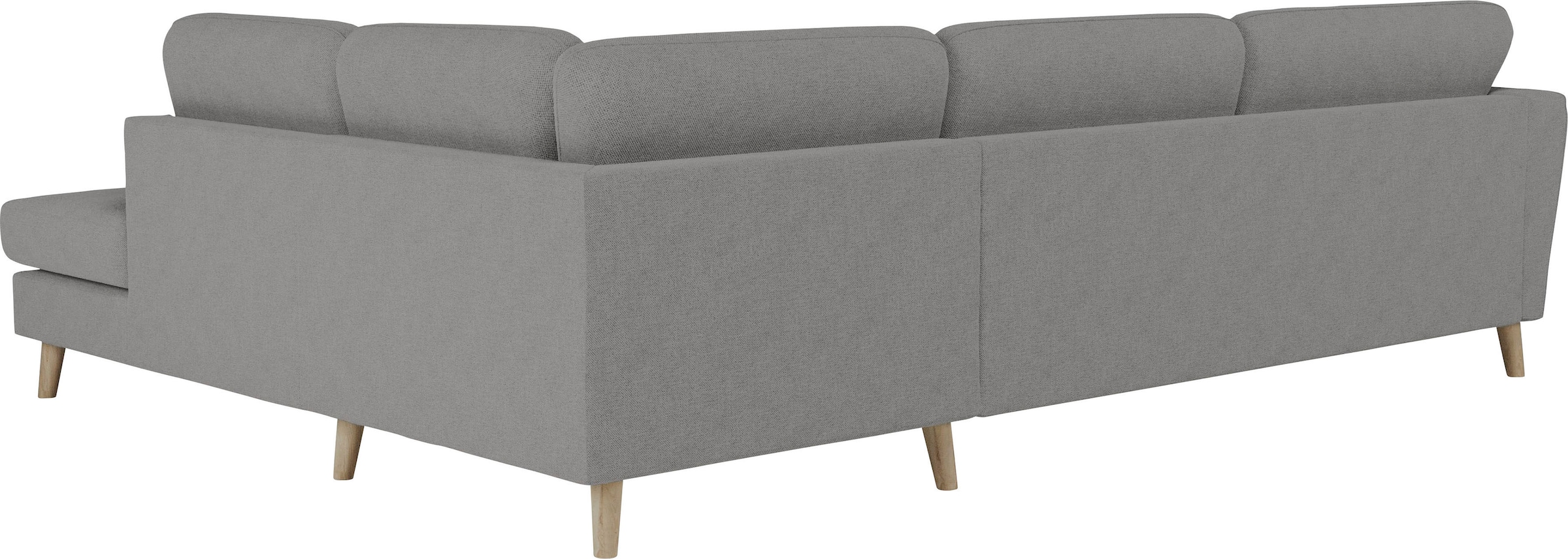 Home affaire Ecksofa »MARSEILLE 278/202 cm, L-Form, Ottom. rechts/links«, Massivholzbeine aus Eiche, in verschieden Bezügen und Farbvarianten