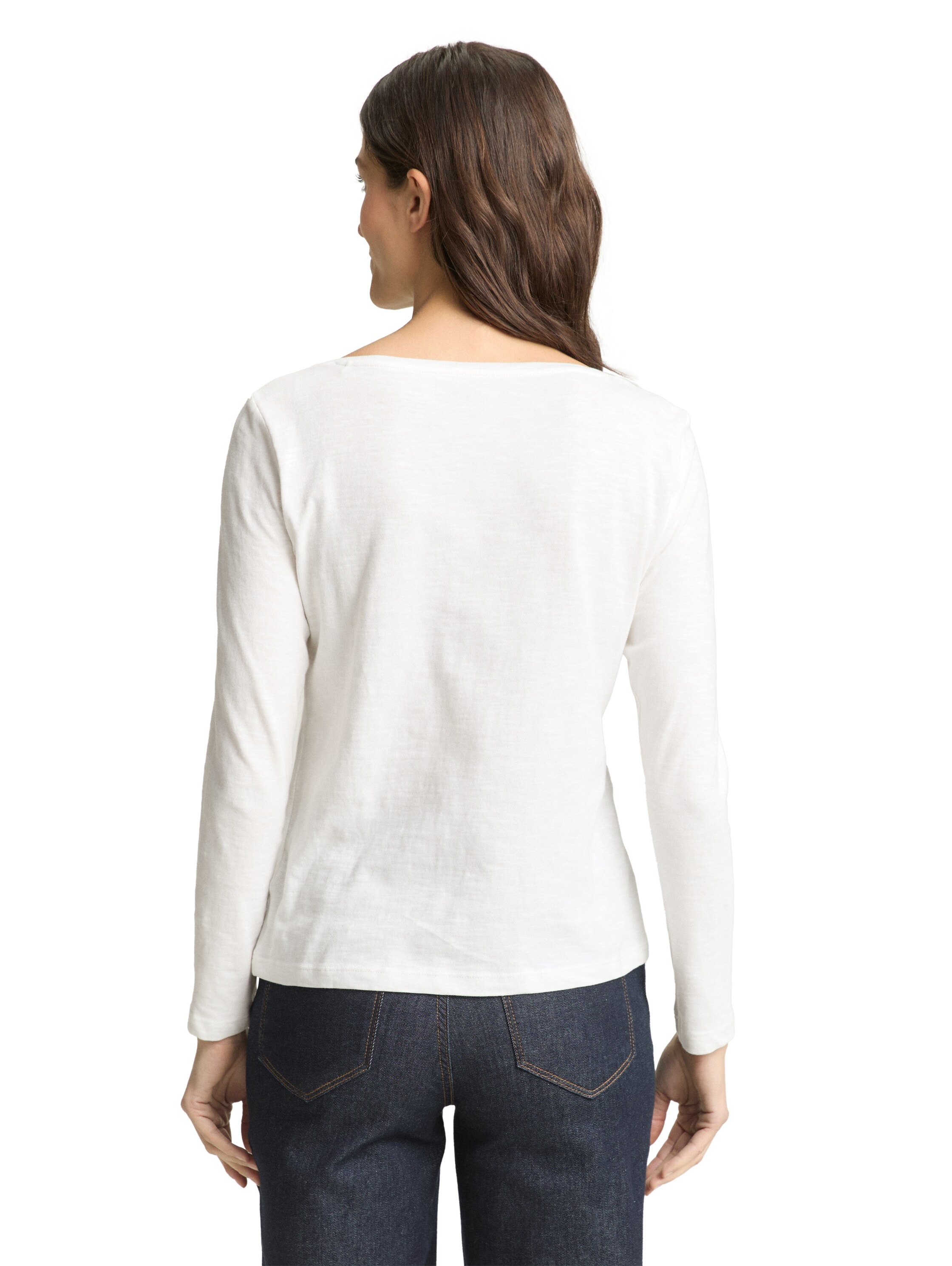 TOM TAILOR Langarmshirt unifarben