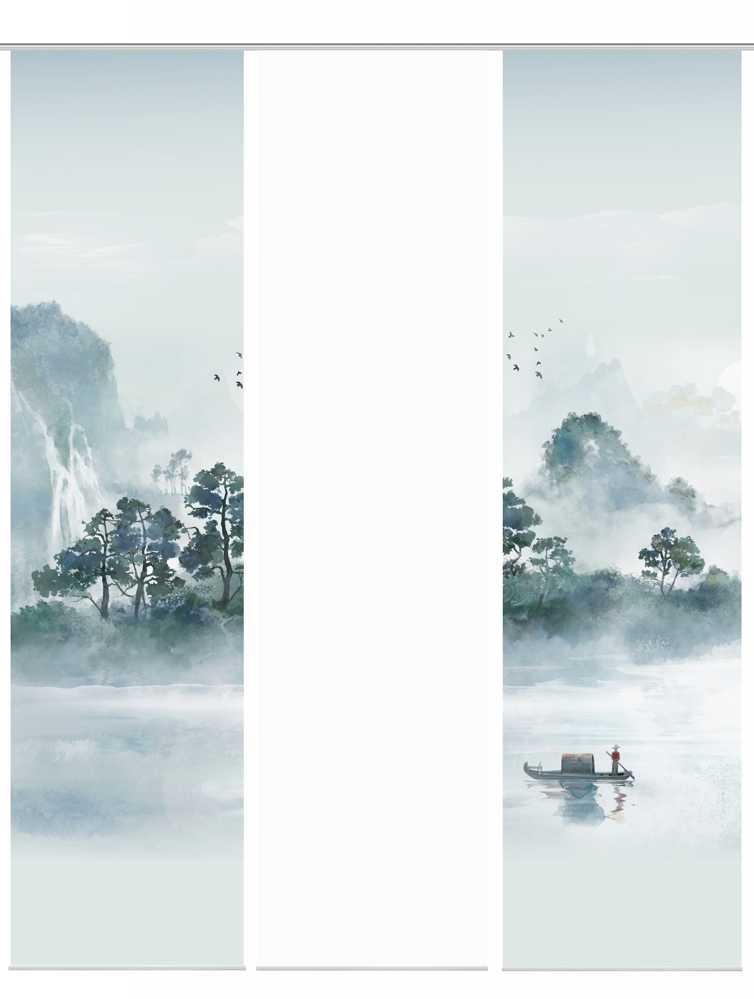 HOME WOHNIDEEN Schiebegardine »VITNAM« Paneelwagen 3 Stk. tlg. Schiebewand Seidenoptik, SET, Digitaldruck