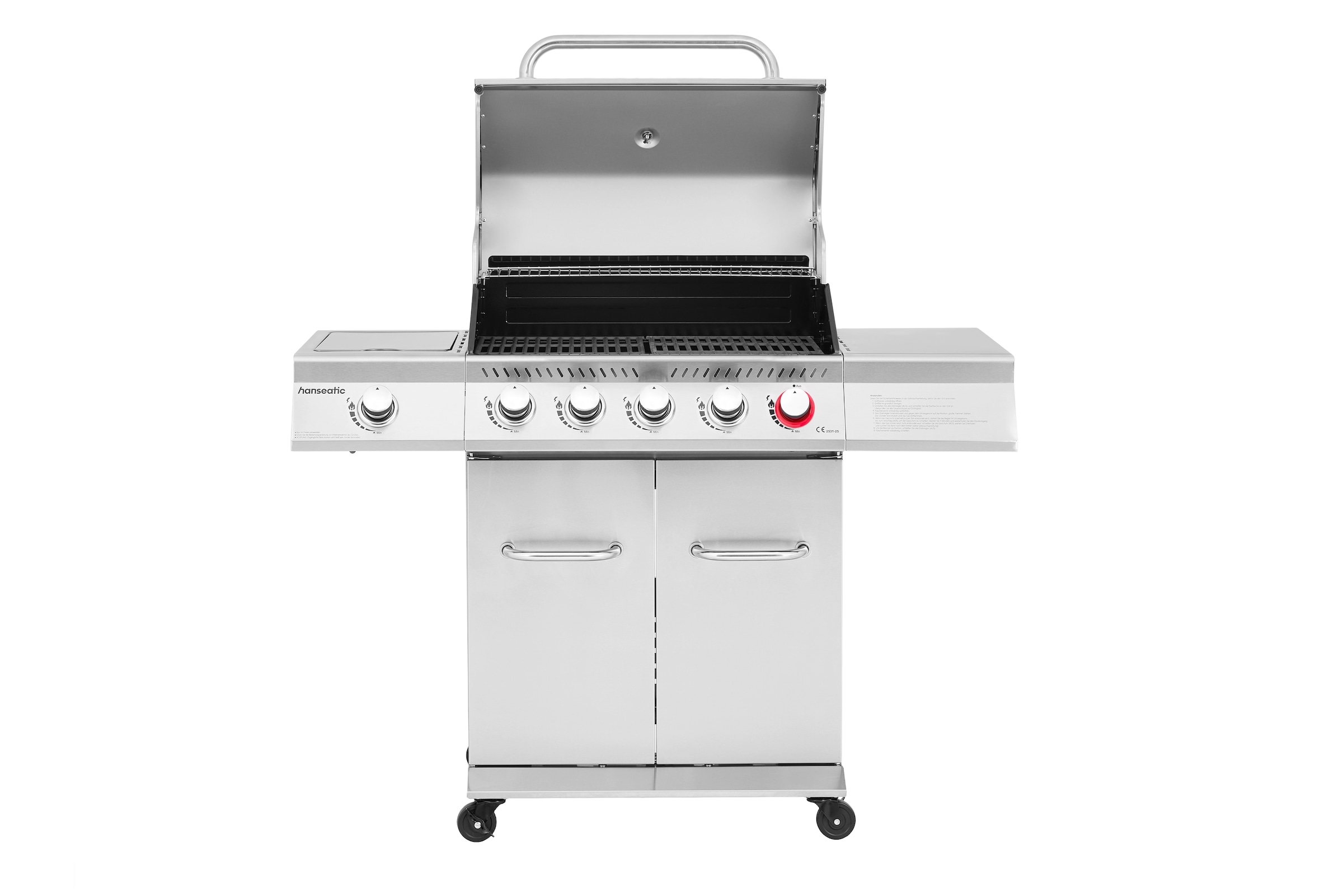 Hanseatic Gasgrill »Richland« BxTxH: 134,7 x 57 x 117 cm, 21,5 kW Gesamt, Edelstahl-Turbobrenner