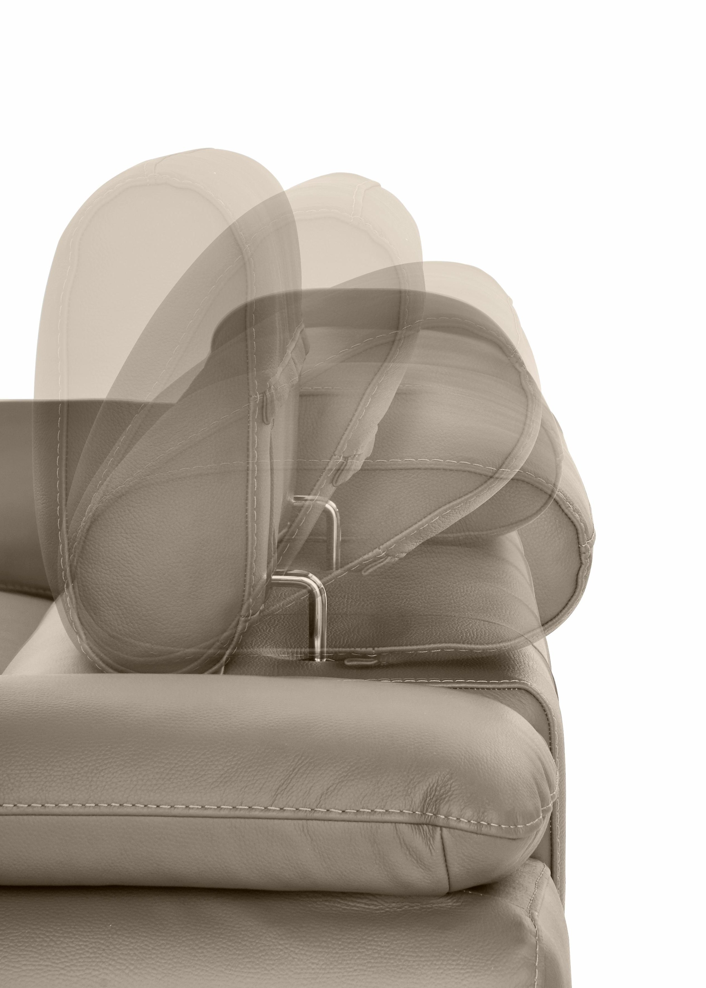CALIA ITALIA Ecksofa »Magic, ein italienisches Sofa zum Träumen, erstklassiger Sitzkomfort«, mit verstellbaren Kopfteilen, in 2 Lederqualitäten