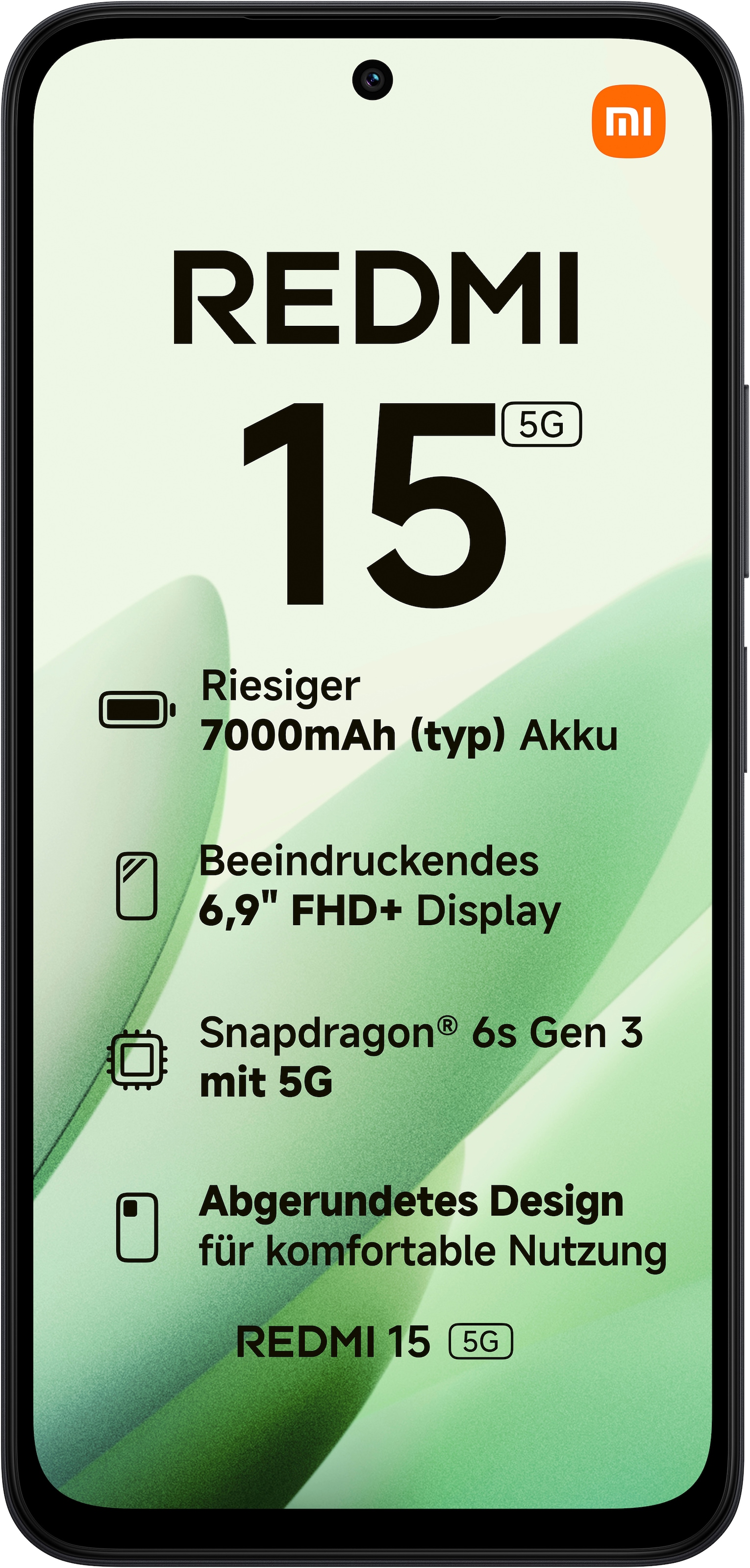 Xiaomi Smartphone »Redmi 15 5G 256 GB«, midnight black